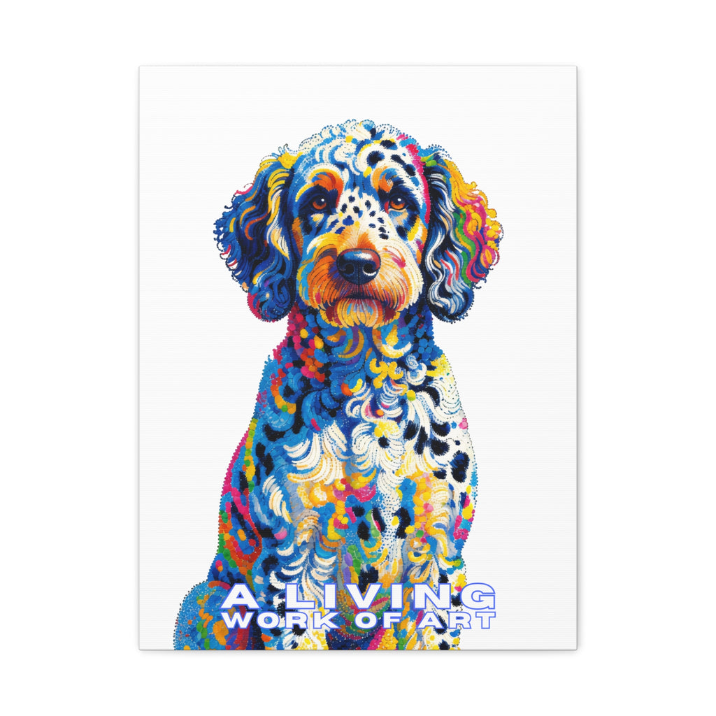 Labradoodle Canvas Wall Art | Living Work of Art Collection | Pointillism Style Print