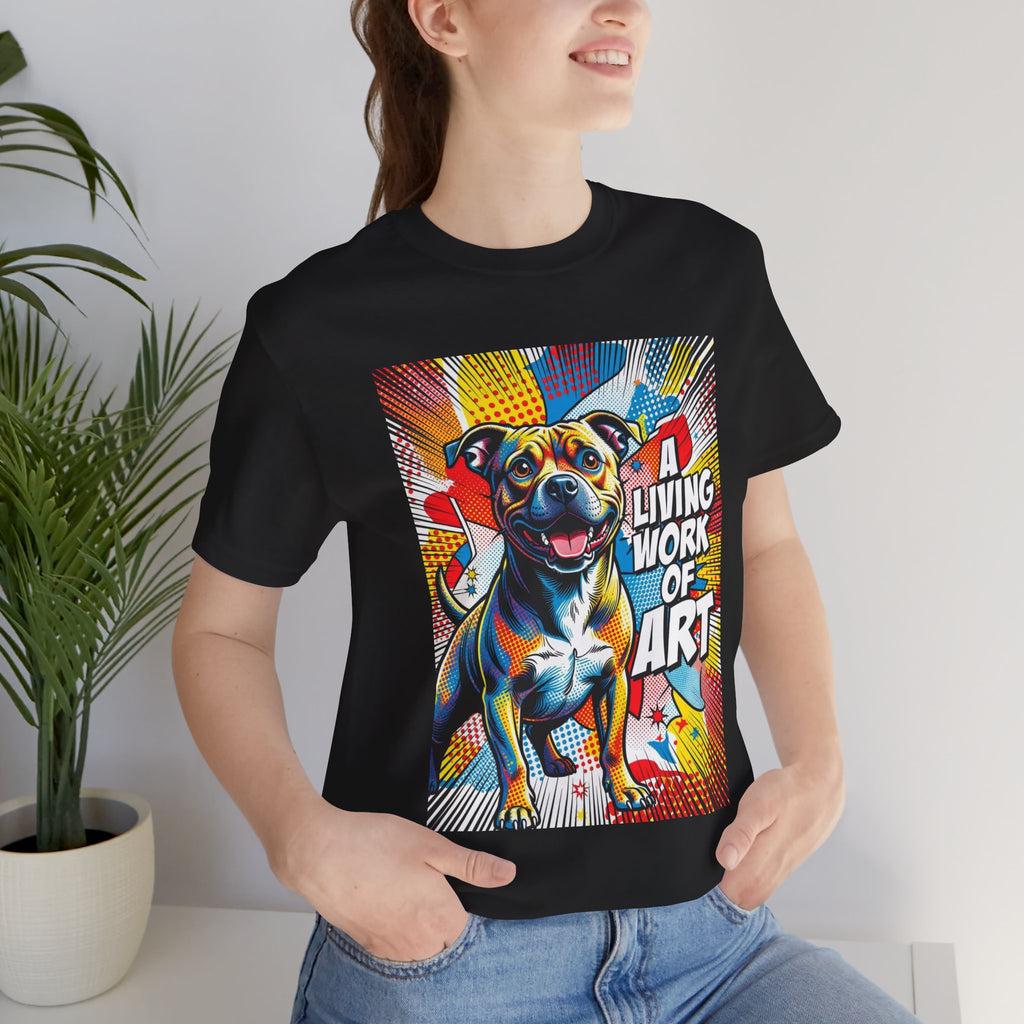 Staffordshire Bull Terrier T Shirt | Living Work of Art Collection | Pop Art