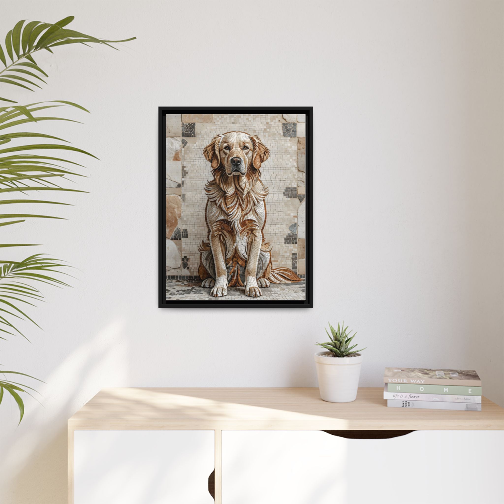 Golden Retriever Canvas Wall Art | Living Work of Art Collection | Mosaic Style Print