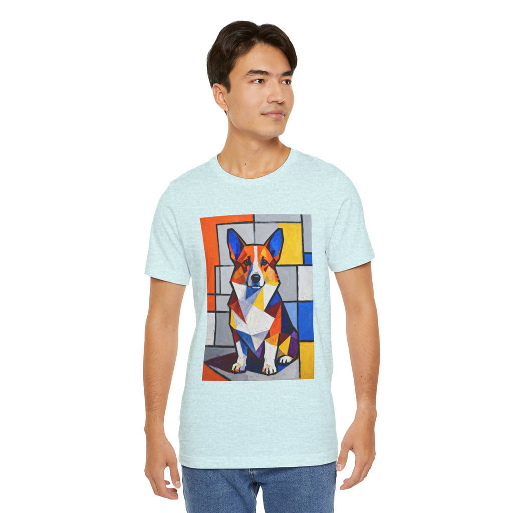 Corgi T Shirt | Living Work of Art Collection | Cubist Style