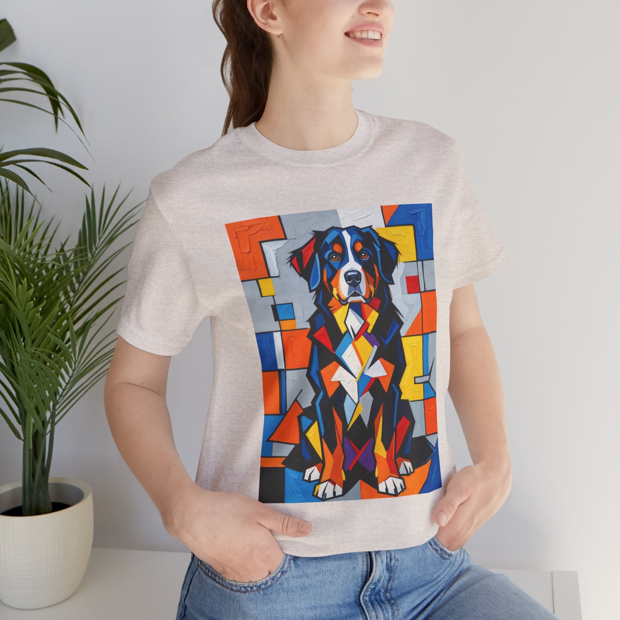 Bernese Mountain Dog T Shirt | Living Work of Art Collection | Cubist Style