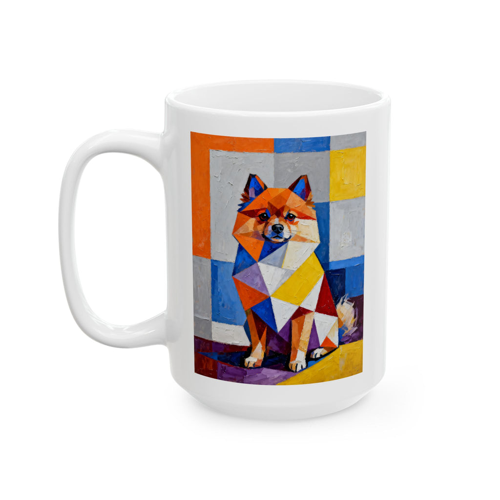 Pomeranian Coffee Mug | Living Work of Art Collection | Cubist Style