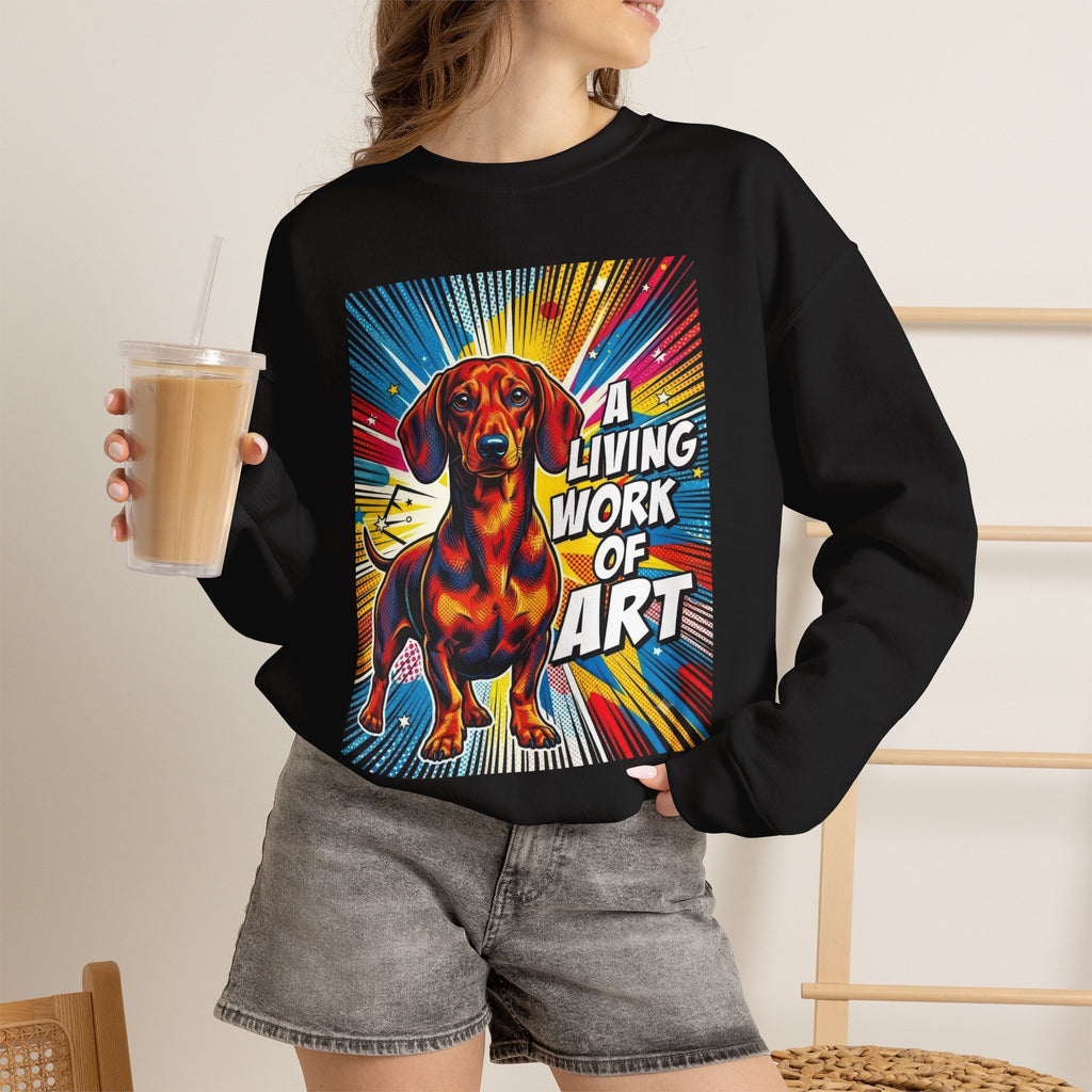Dachshund Sweatshirt | Living Work of Art Collection | Pop Art