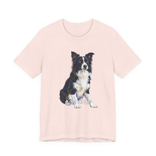 Border Collie T Shirt | Living Work of Art Collection | Pointillism Style