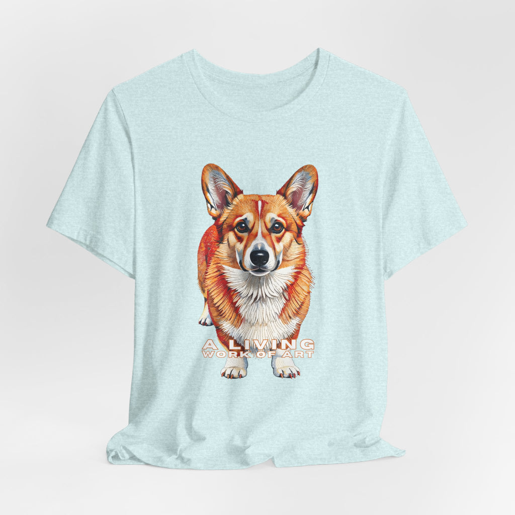 Corgi T Shirt | Living Work of Art Collection | Pointillism Style