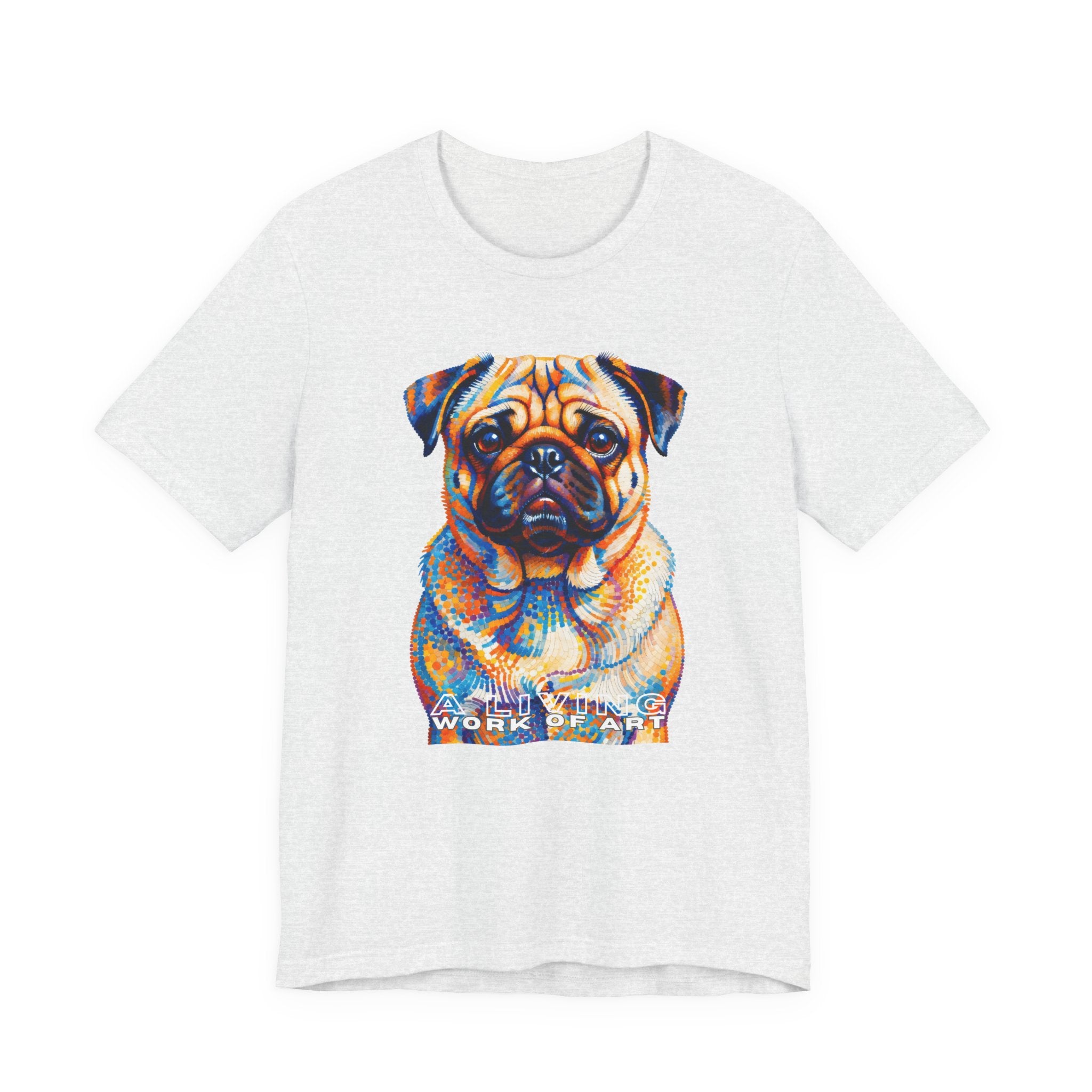 Pug T Shirt | Living Work of Art Collection | Pointillism Style