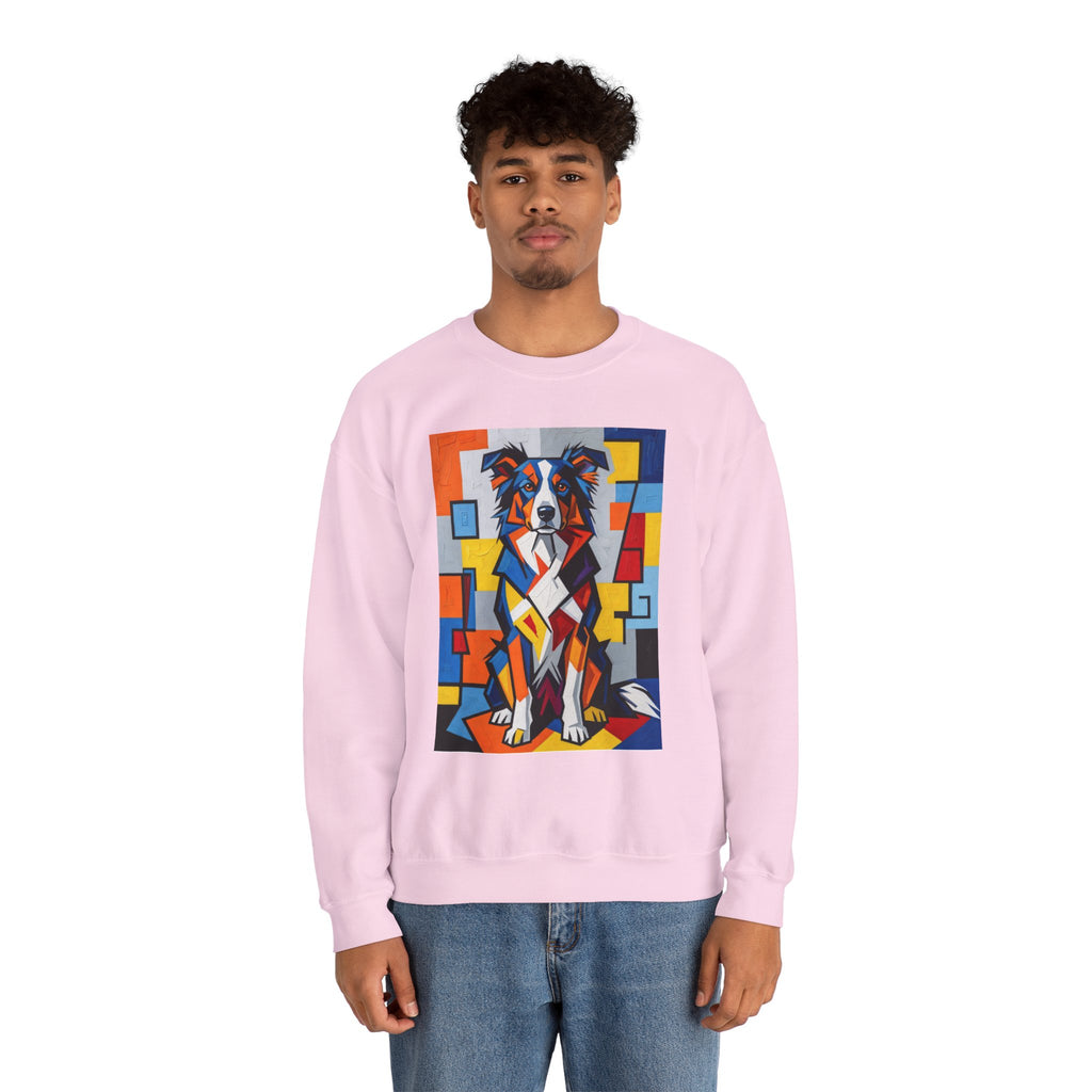 Border Collie Sweatshirt | Living Work of Art Collection | Cubist Style