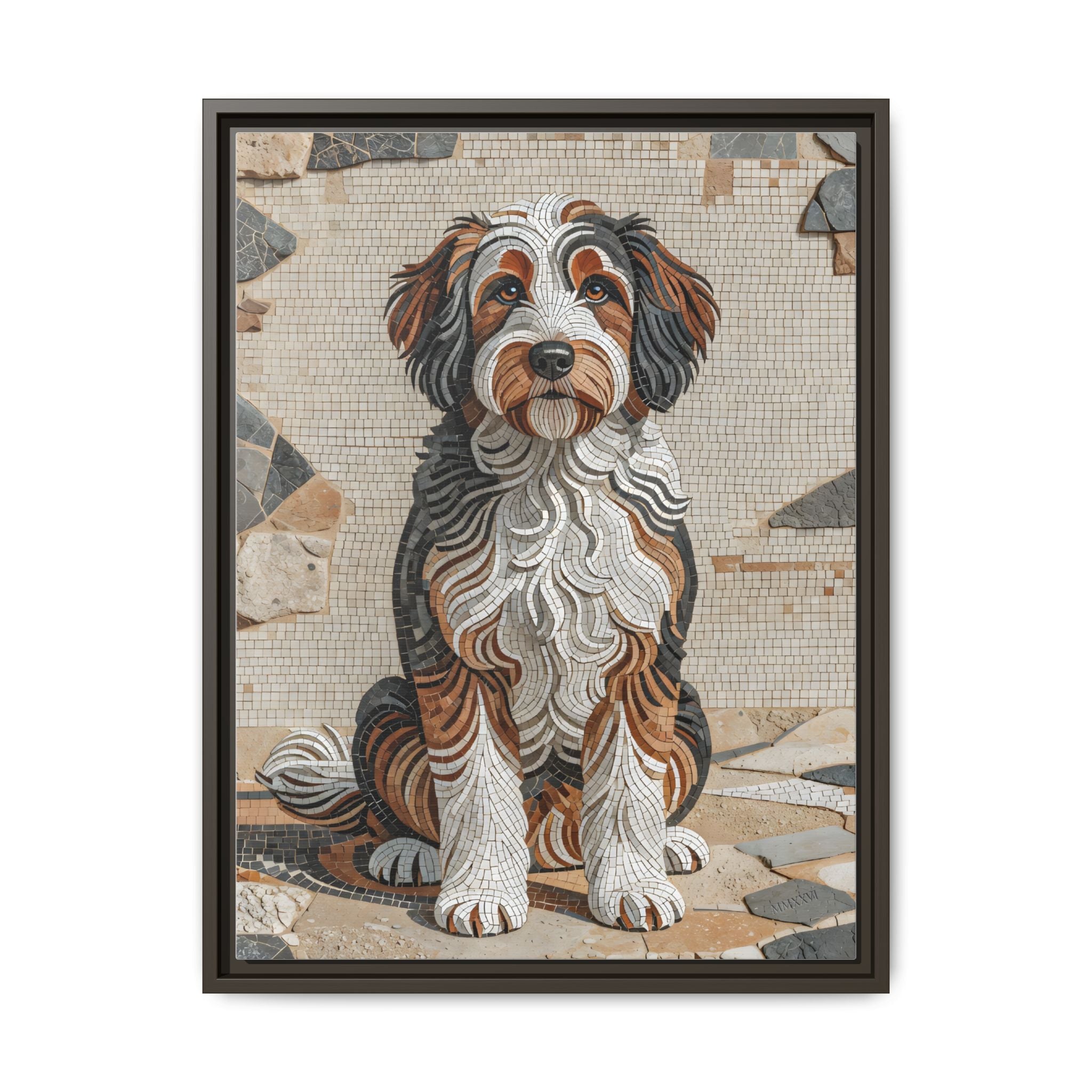 Bernedoodle Canvas Wall Art | Living Work of Art Collection | Mosaic Style Print