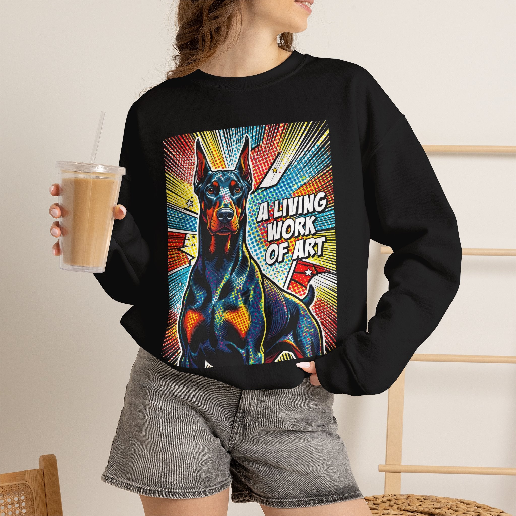 Doberman Pinscher Sweatshirt | Living Work of Art Collection | Pop Art