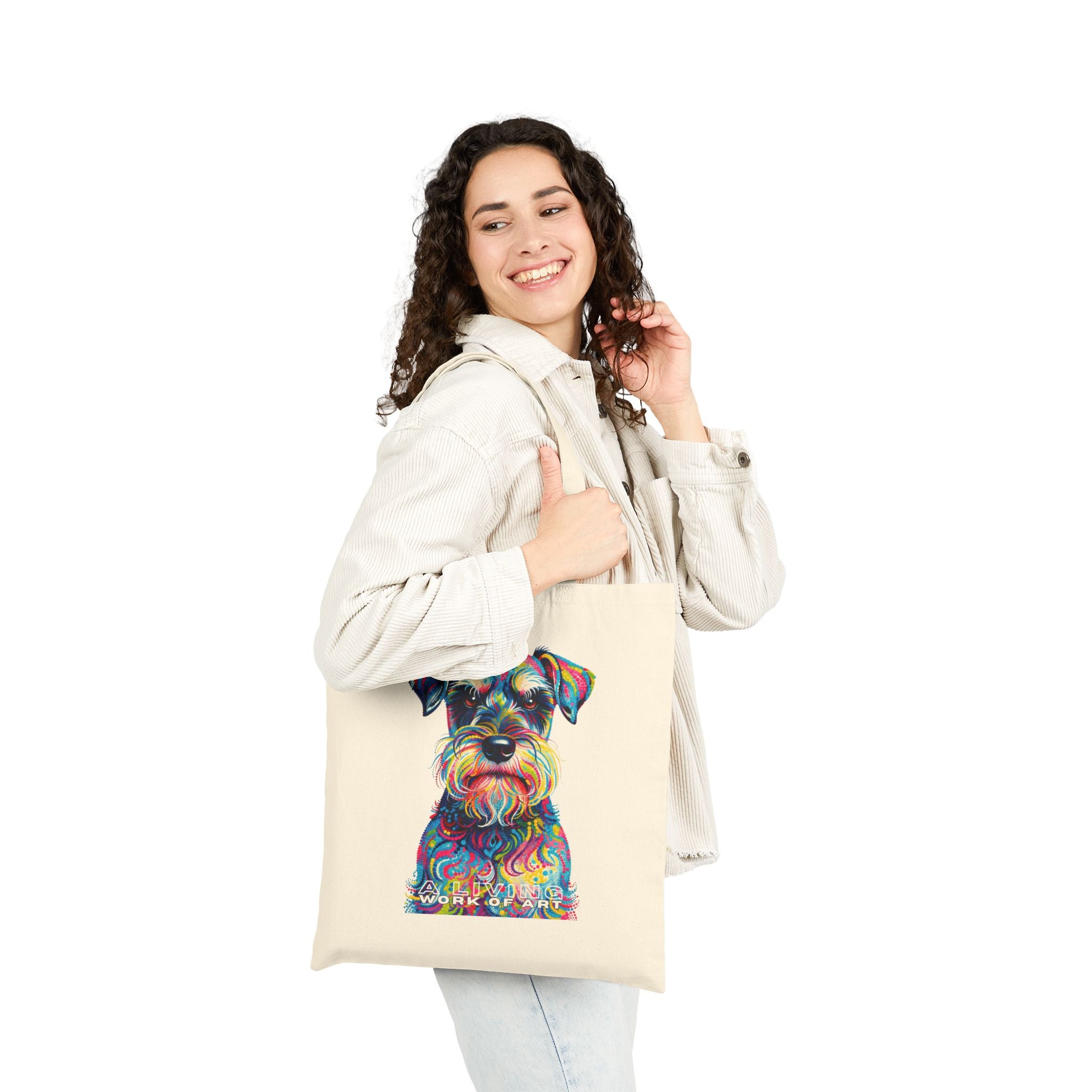 Schnauzer Tote Bag | Living Work of Art Collection | Pointillism Style