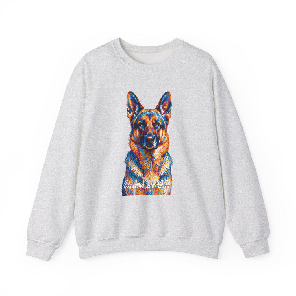 German Shepherd Sweatshirt | Living Work of Art Collection | Pointillism Style