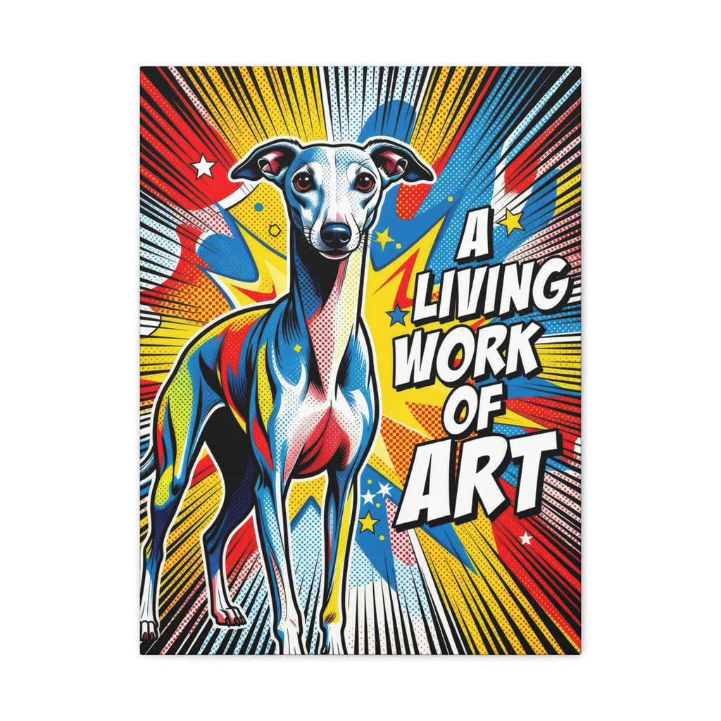 Whippet Canvas Wall Art | Living Work of Art Collection | Pop Art Print