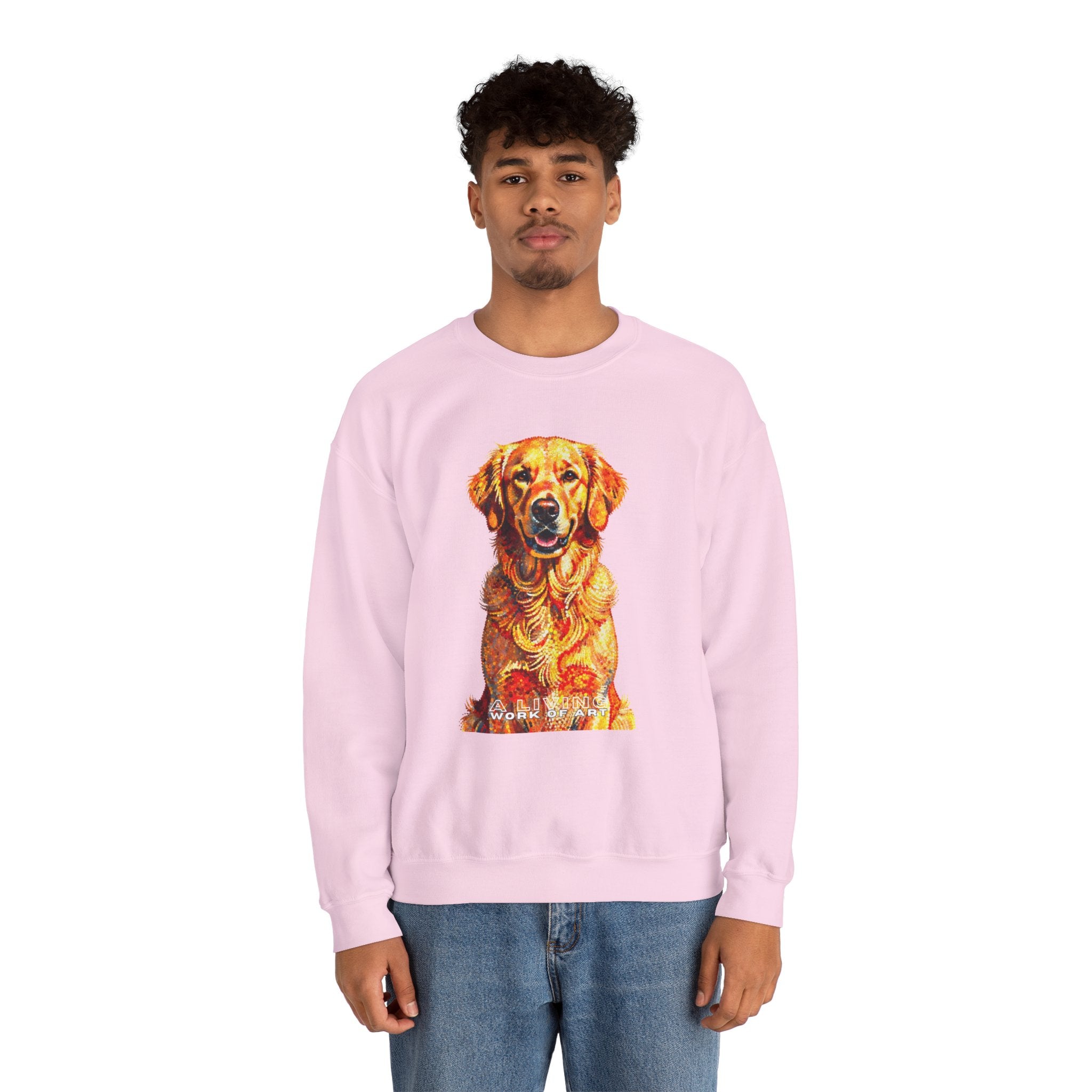Golden Retriever Sweatshirt | Living Work of Art Collection | Pointillism Style