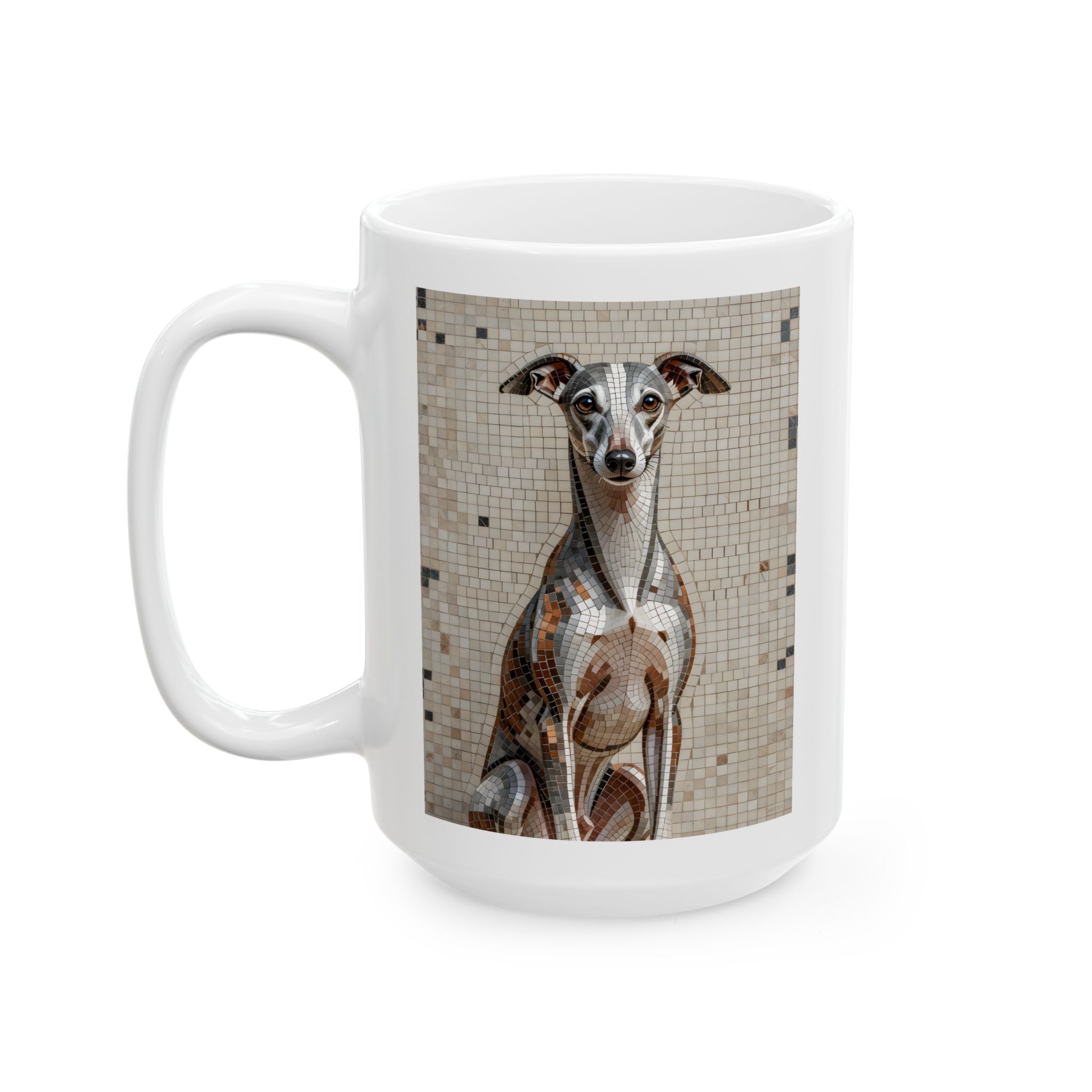 Whippet Coffee Mug | Living Work of Art Collection | Mosaic Style