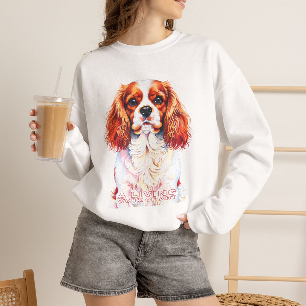 Cavalier King Charles Spaniel Sweatshirt | Living Work of Art Collection | Pointillism Style
