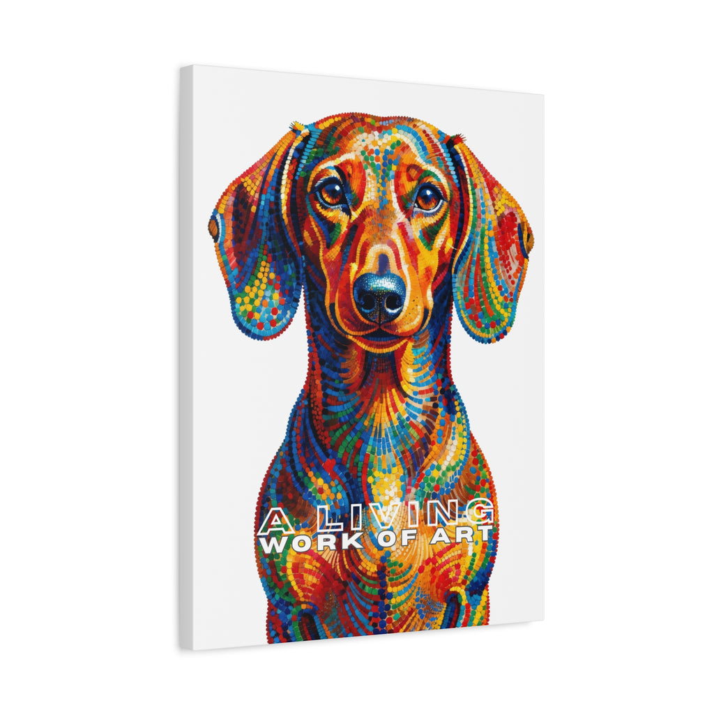Dachshund Canvas Wall Art | Living Work of Art Collection | Pointillism Style Print