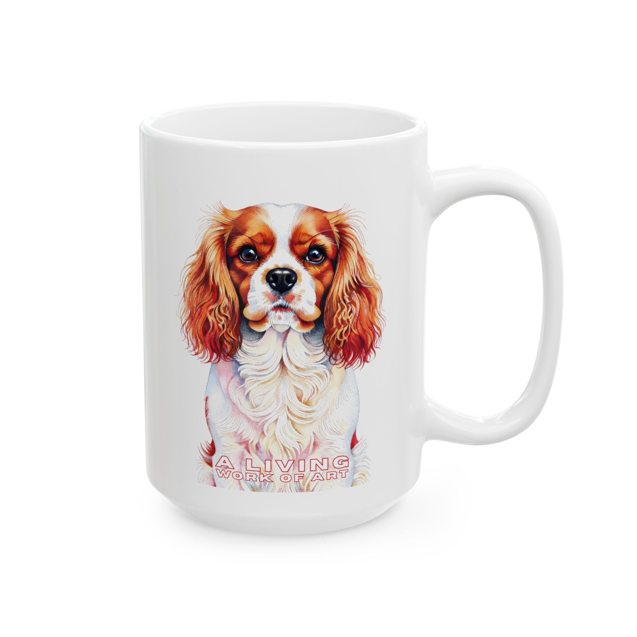 Cavalier King Charles Spaniel Coffee Mug | Living Work of Art Collection | Pointillism Style