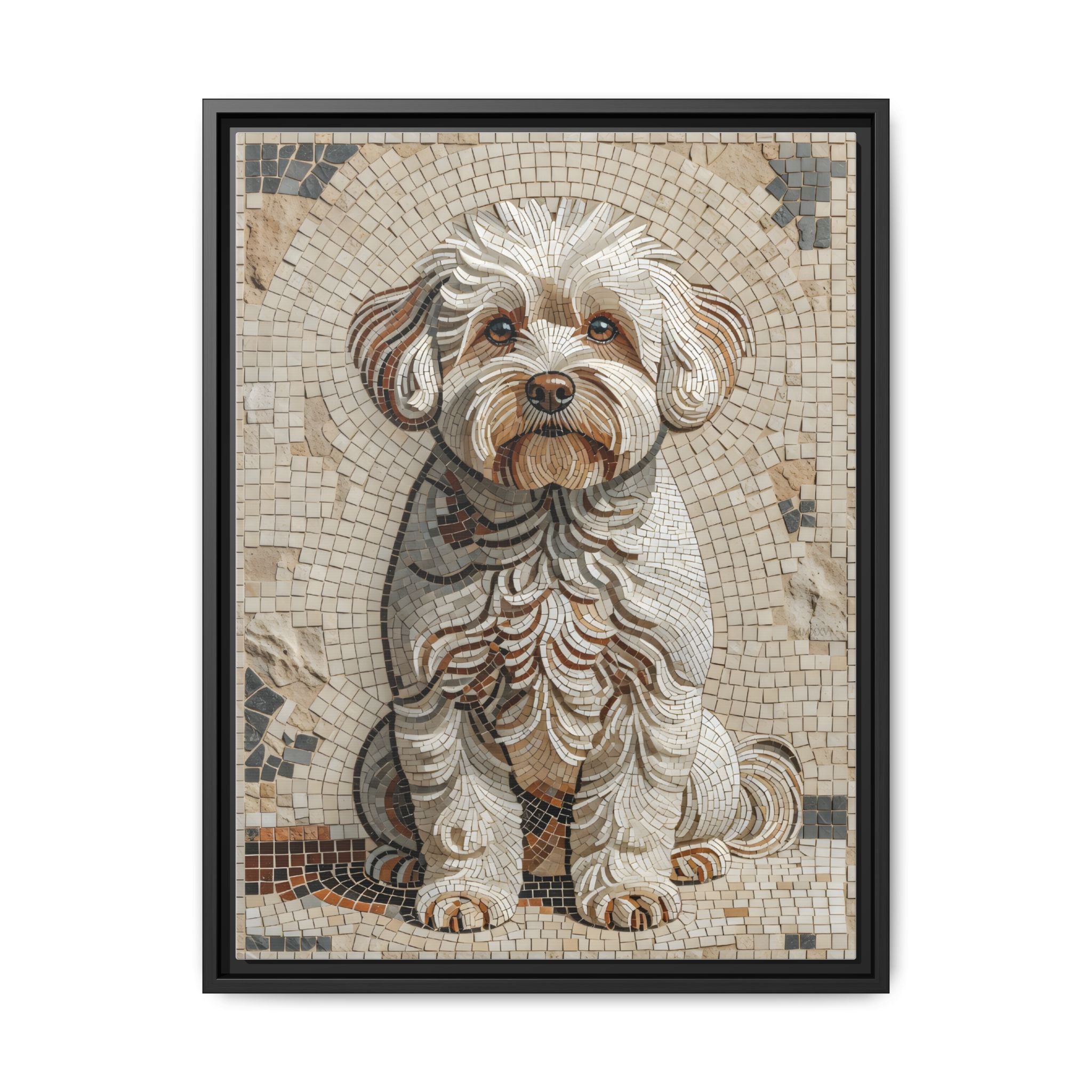 Bichon Frise Canvas Wall Art | Living Work of Art Collection | Mosaic Style Print
