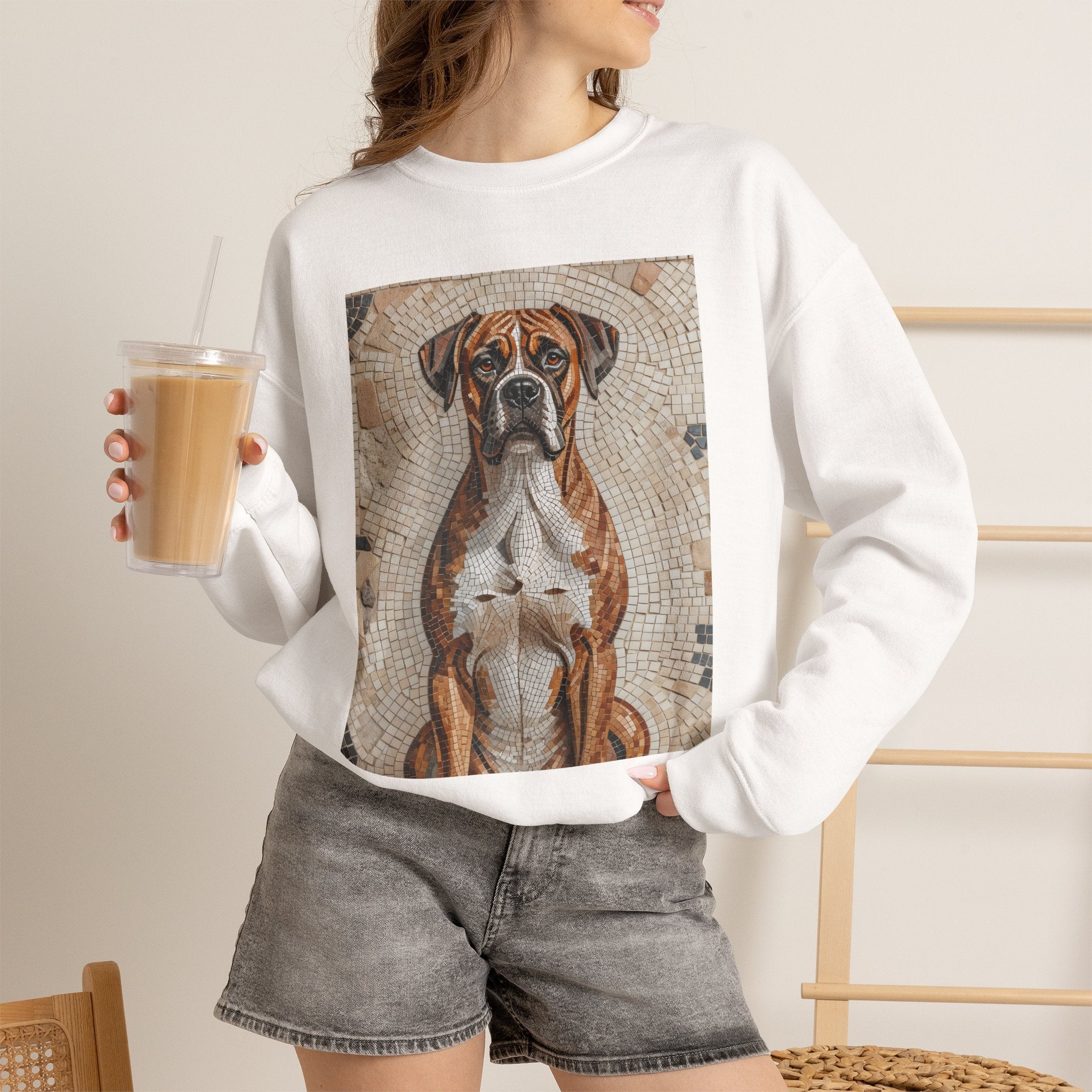 Boxer Sweatshirt | Living Work of Art Collection | Mosaic Style