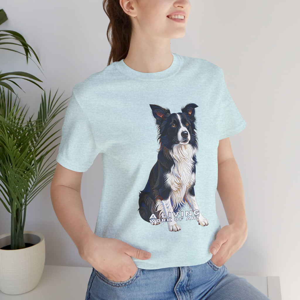 Border Collie T Shirt | Living Work of Art Collection | Pointillism Style