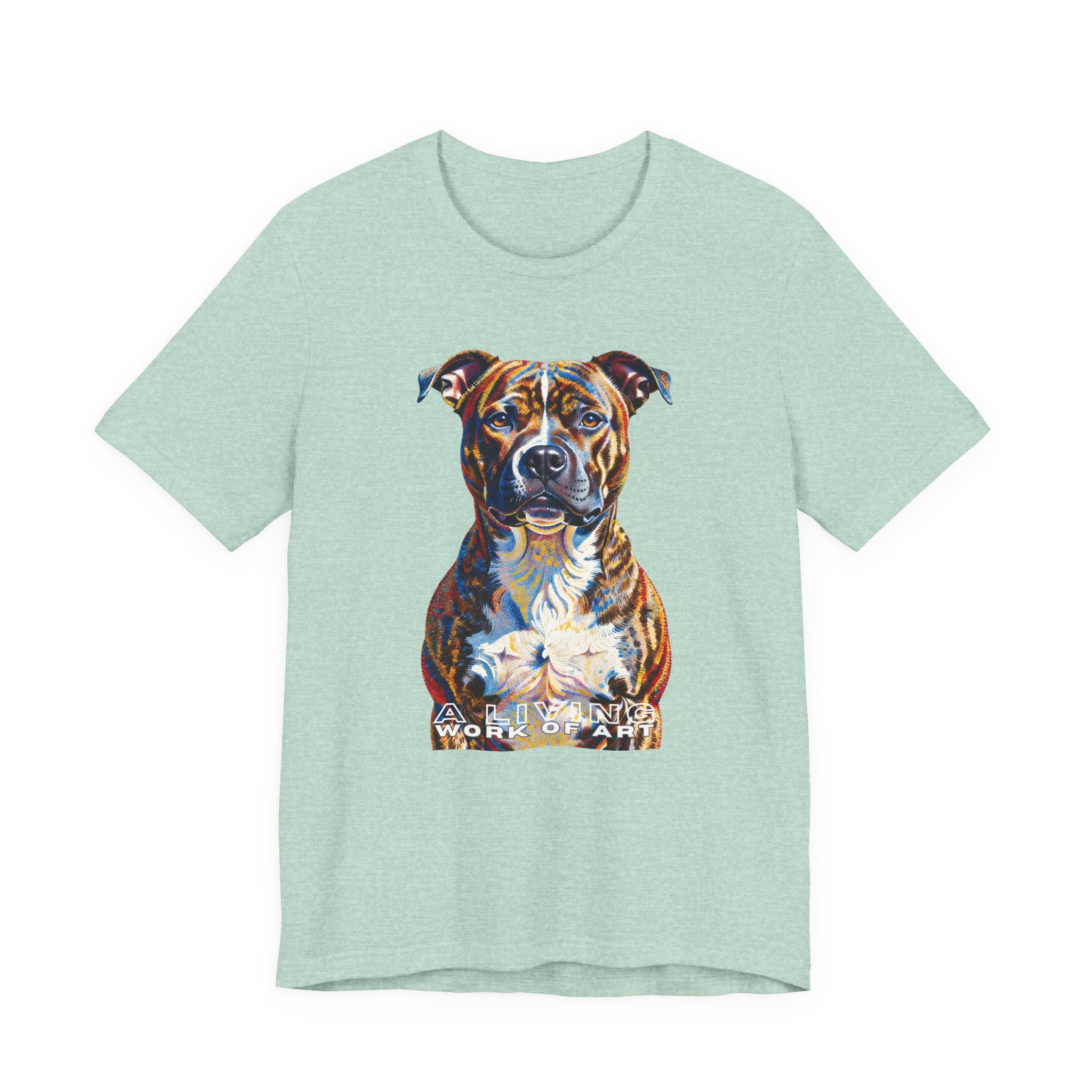 Staffordshire Bull Terrier T Shirt | Living Work of Art Collection | Pointillism Style