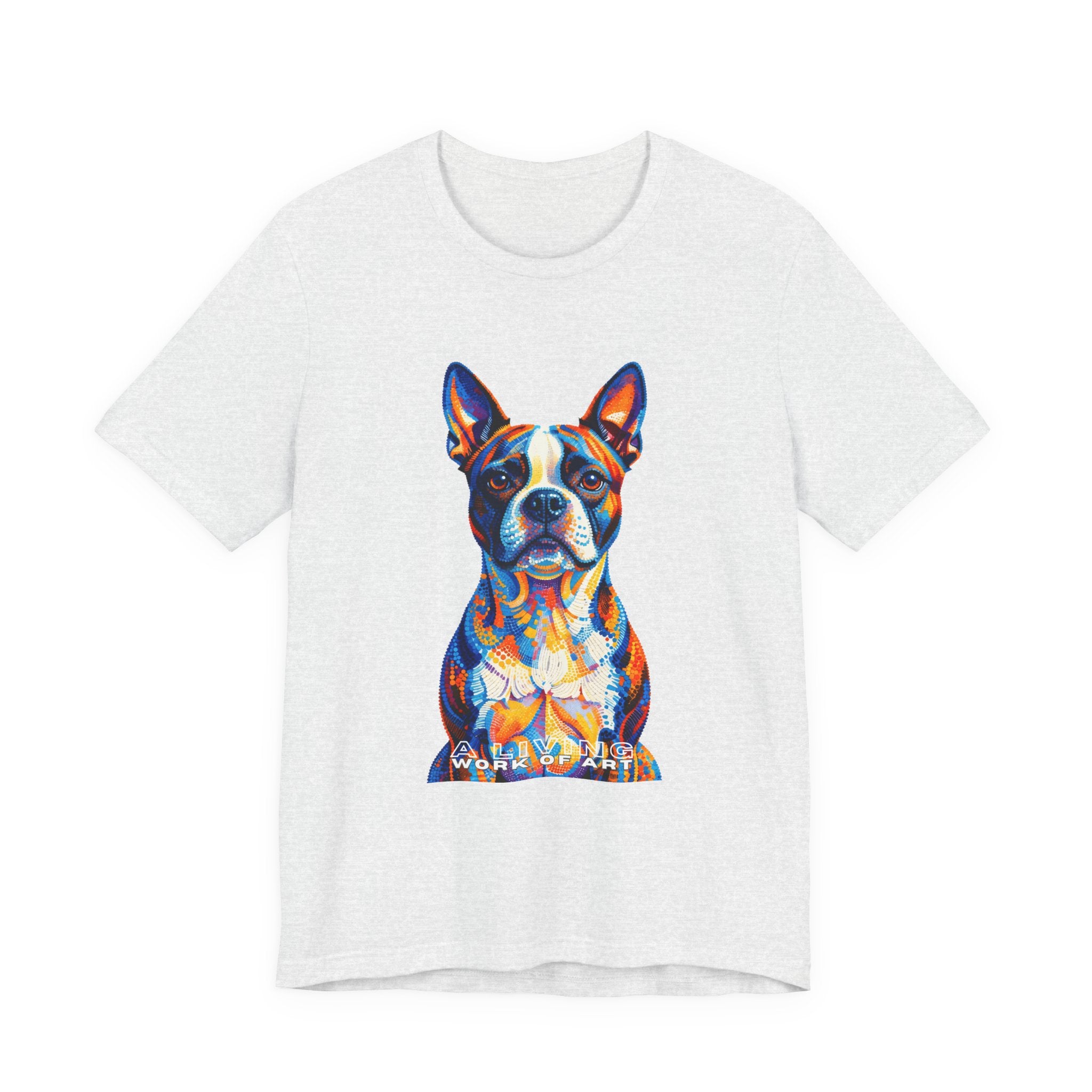 Boston Terrier T Shirt | Living Work of Art Collection | Pointillism Style