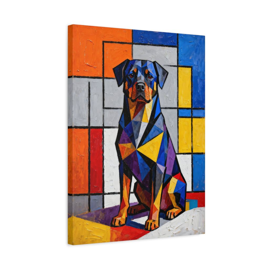 Rottweiler Canvas Wall Art | Living Work of Art Collection | Cubist Style Print
