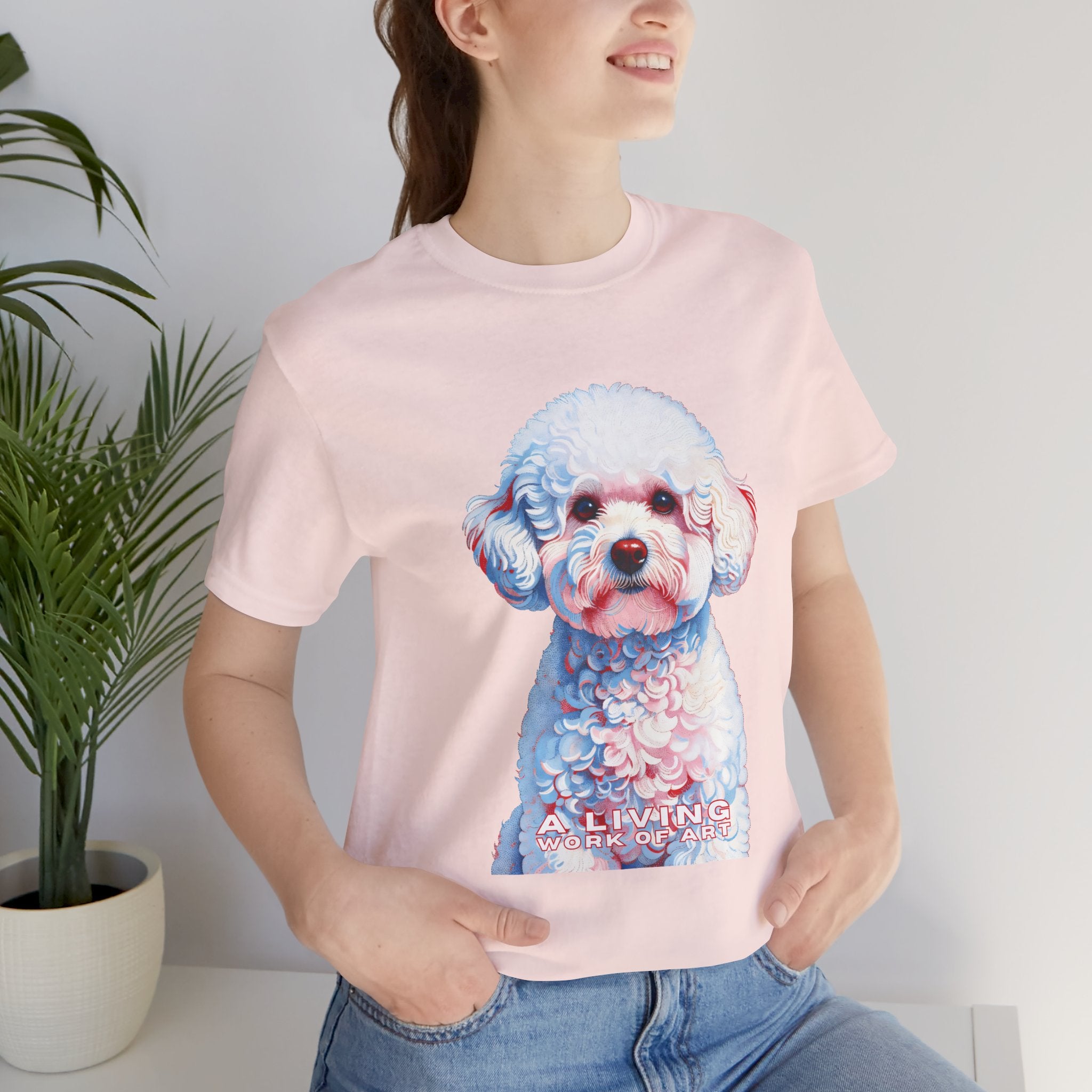 Bichon Frise T Shirt | Living Work of Art Collection | Pointillism Style