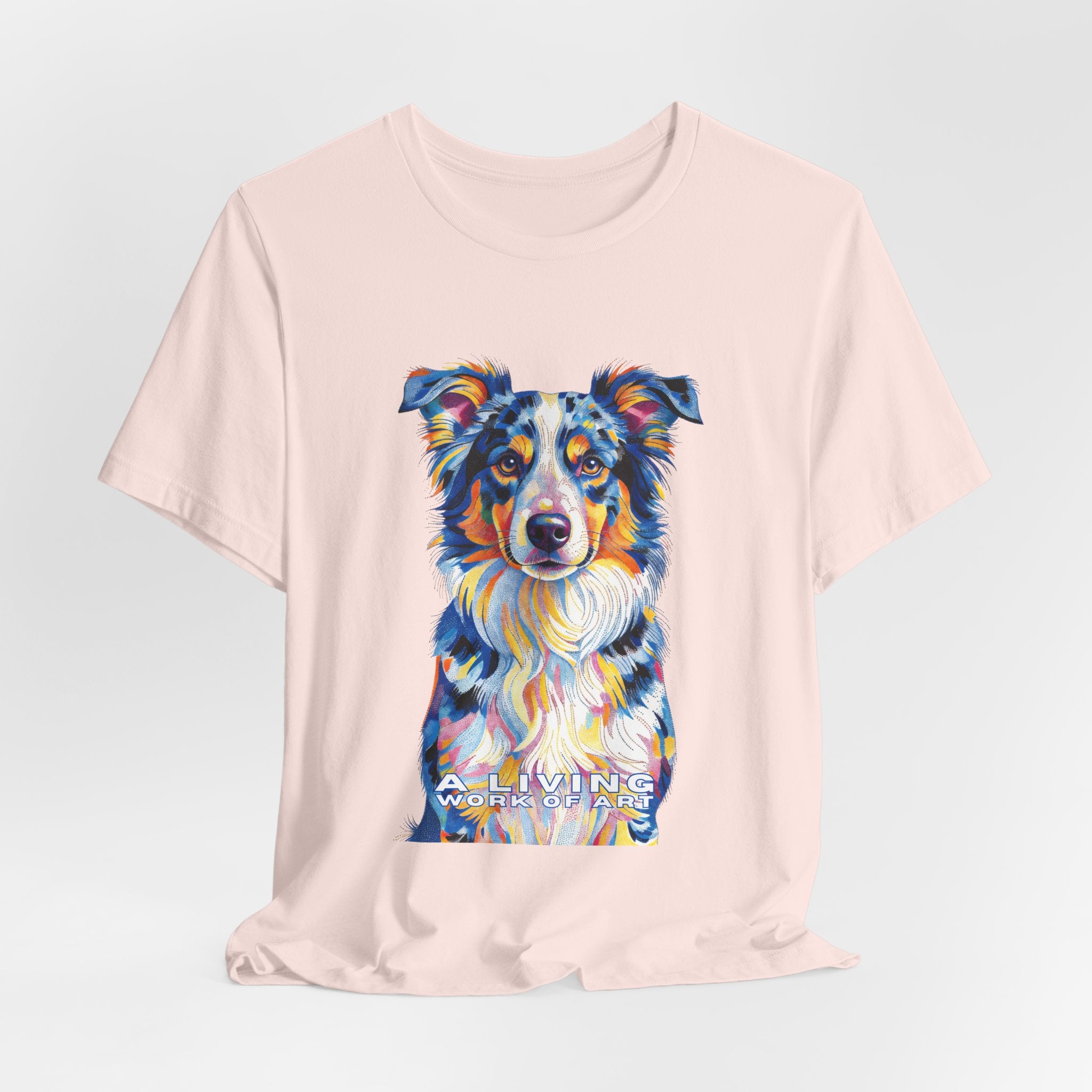 Australian Shepherd T Shirt | Living Work of Art Collection | Pointillism Style