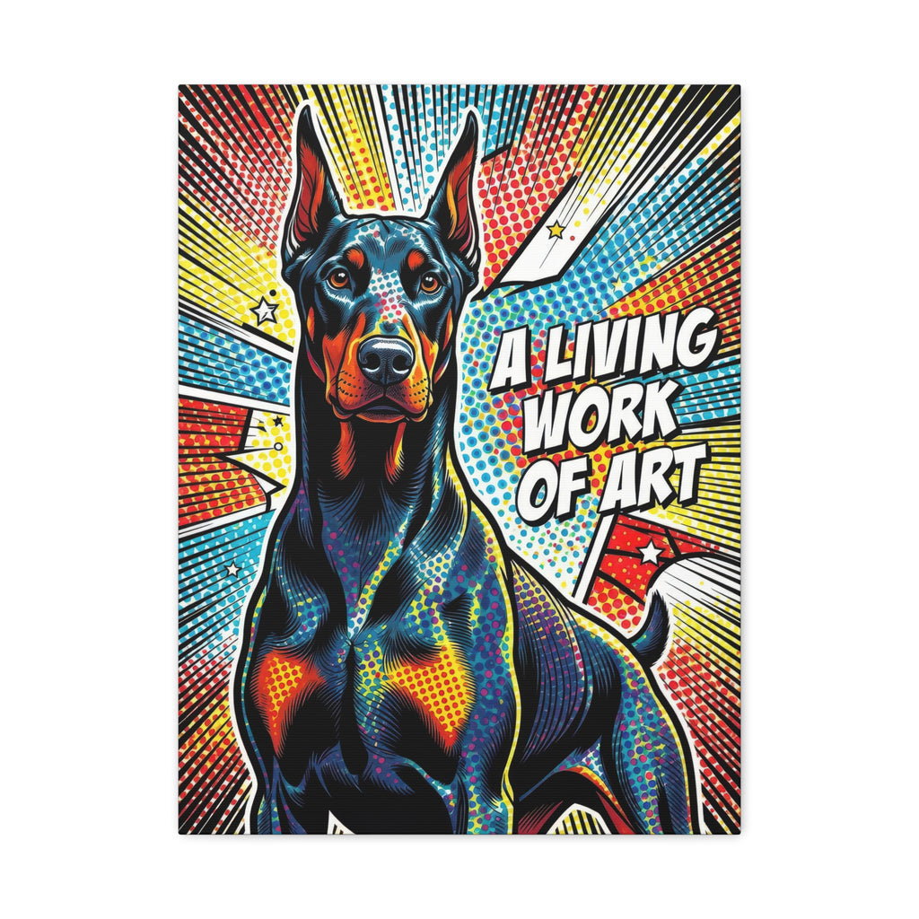 Doberman Pinscher Canvas Wall Art | Living Work of Art Collection | Pop Art Print