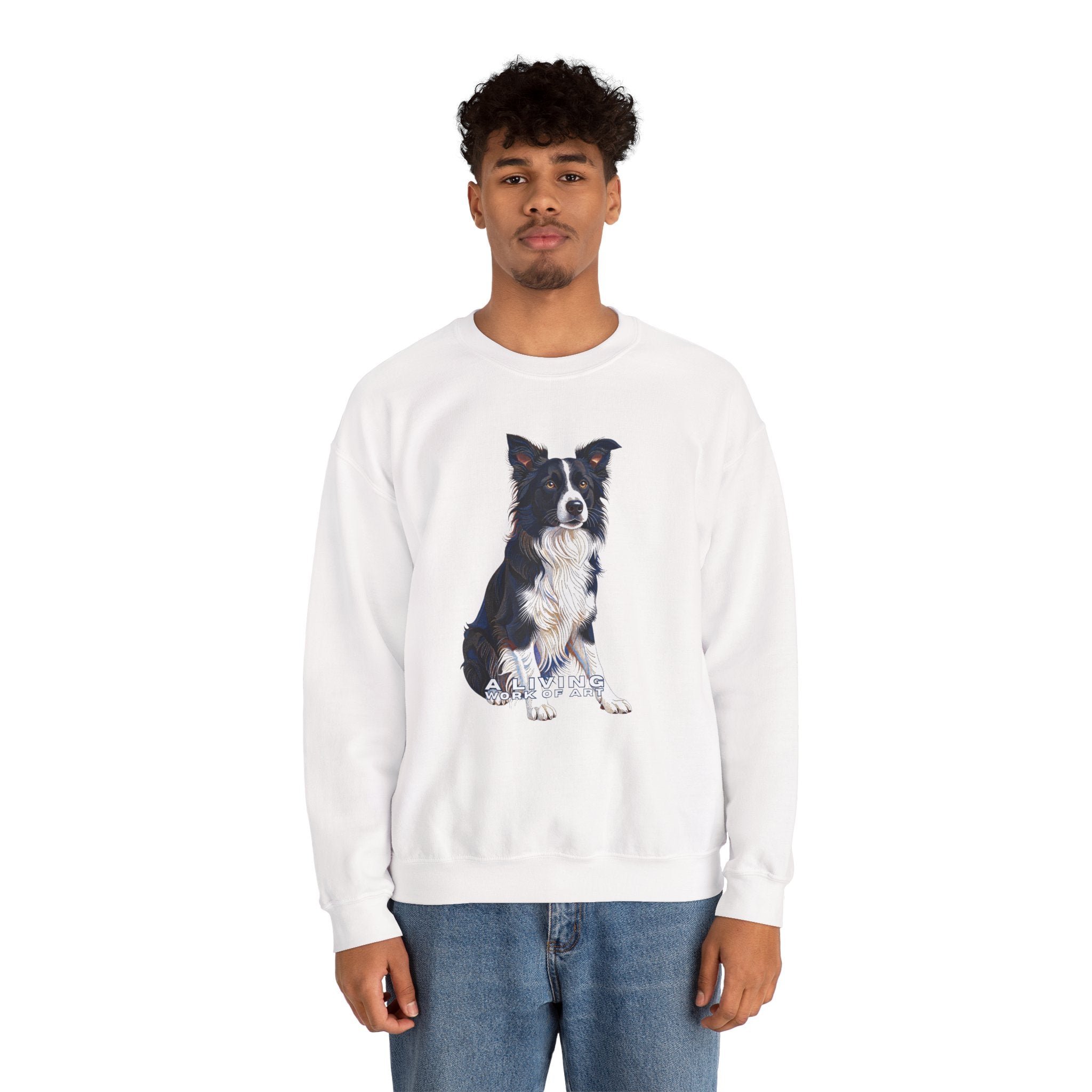 Border Collie Sweatshirt | Living Work of Art Collection | Pointillism Style