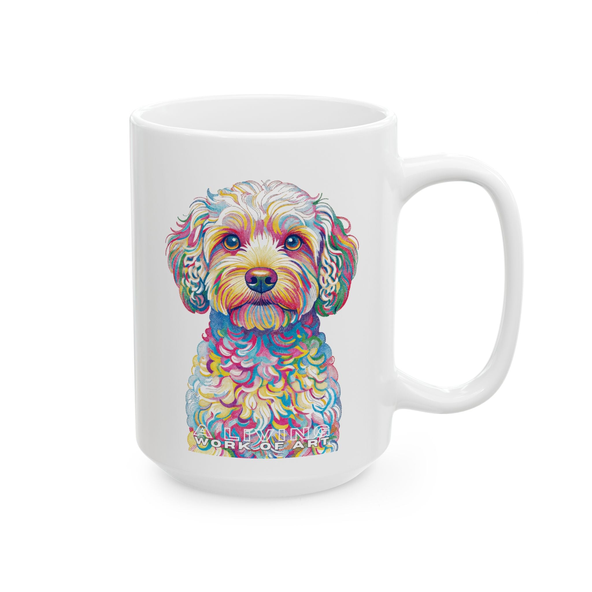 Cavapoo Coffee Mug | Living Work of Art Collection | Pointillism Style
