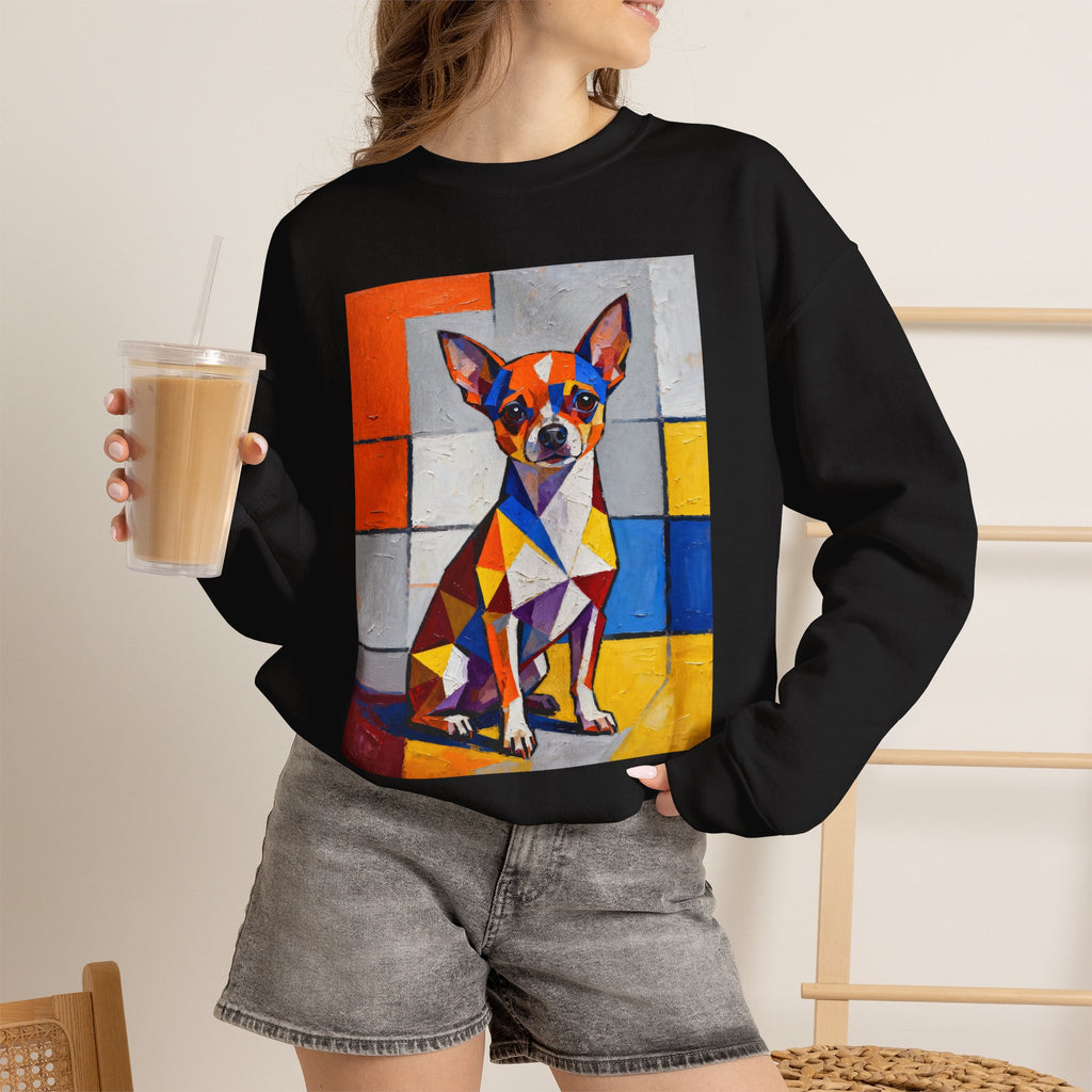 Chihuahua Sweatshirt | Living Work of Art Collection | Cubist Style