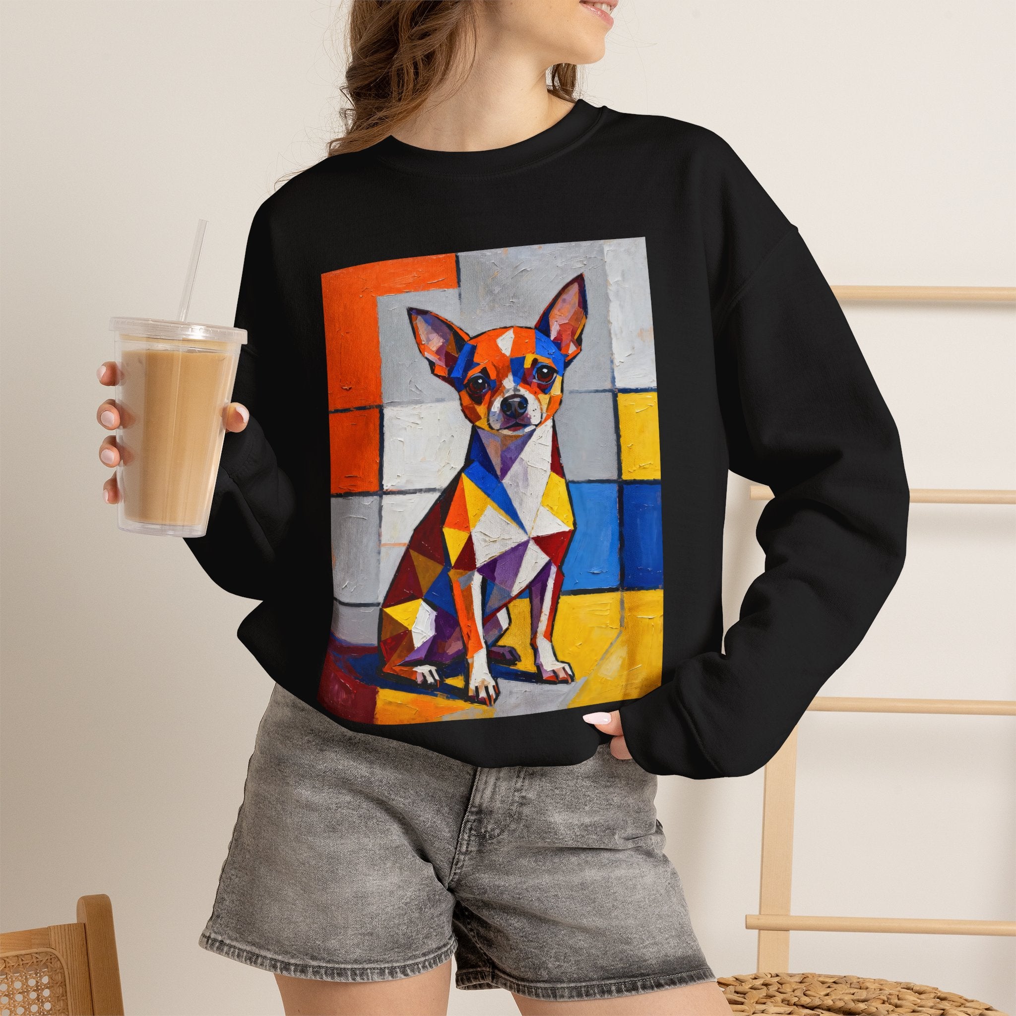 Chihuahua Sweatshirt | Living Work of Art Collection | Cubist Style