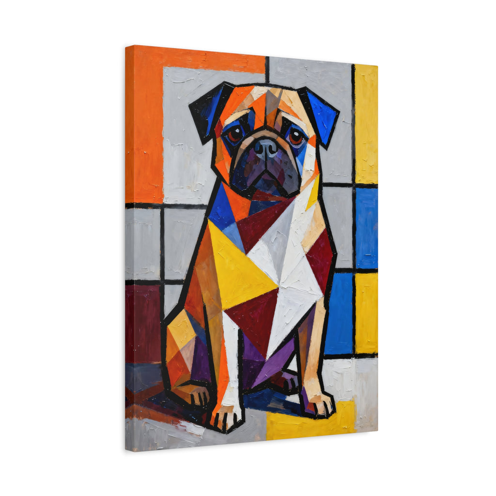 Pug Canvas Wall Art | Living Work of Art Collection | Cubist Style Print