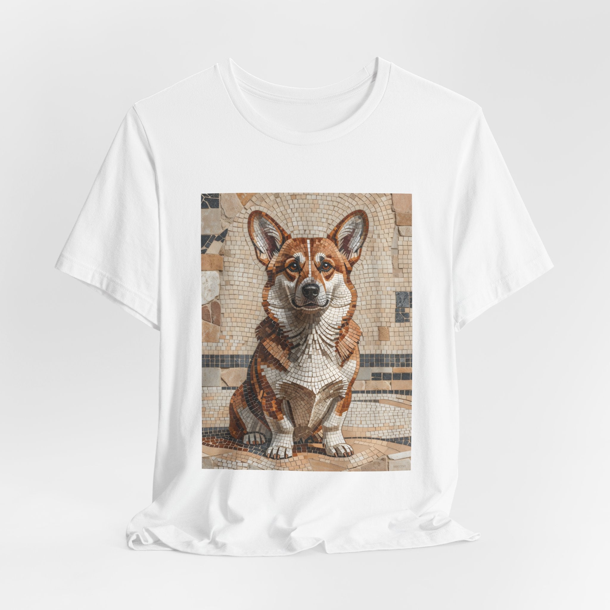 Corgi T Shirt | Living Work of Art Collection | Mosaic Style
