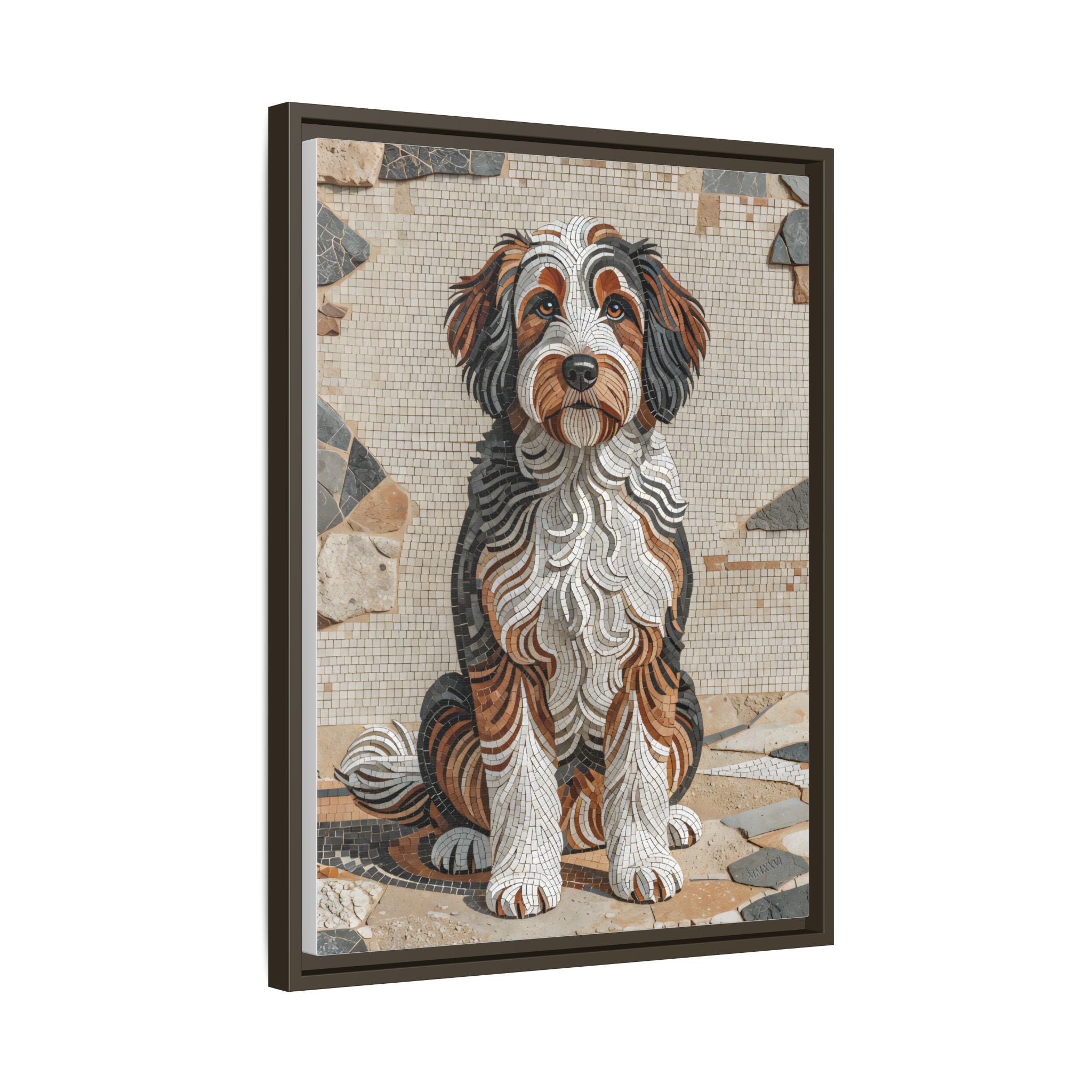 Bernedoodle Canvas Wall Art | Living Work of Art Collection | Mosaic Style Print