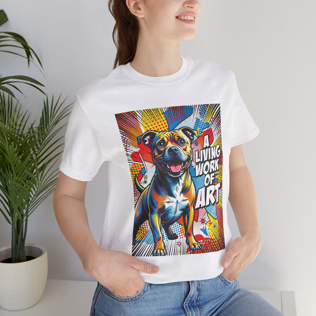 Staffordshire Bull Terrier T Shirt | Living Work of Art Collection | Pop Art