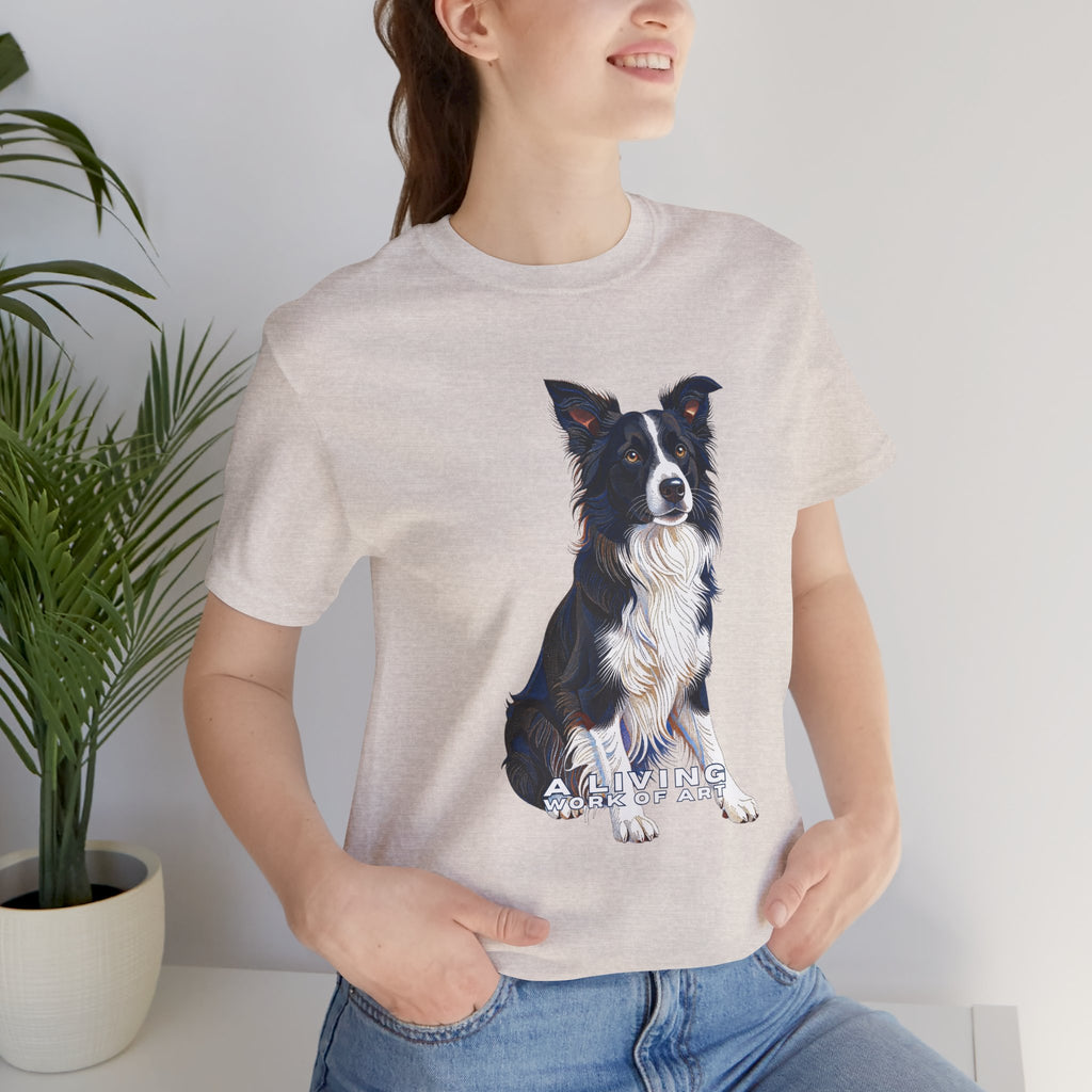 Border Collie T Shirt | Living Work of Art Collection | Pointillism Style