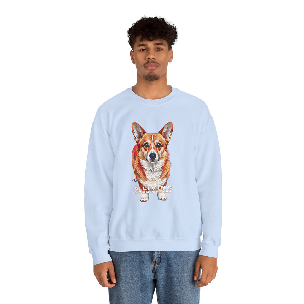 Corgi Sweatshirt | Living Work of Art Collection | Pointillism Style