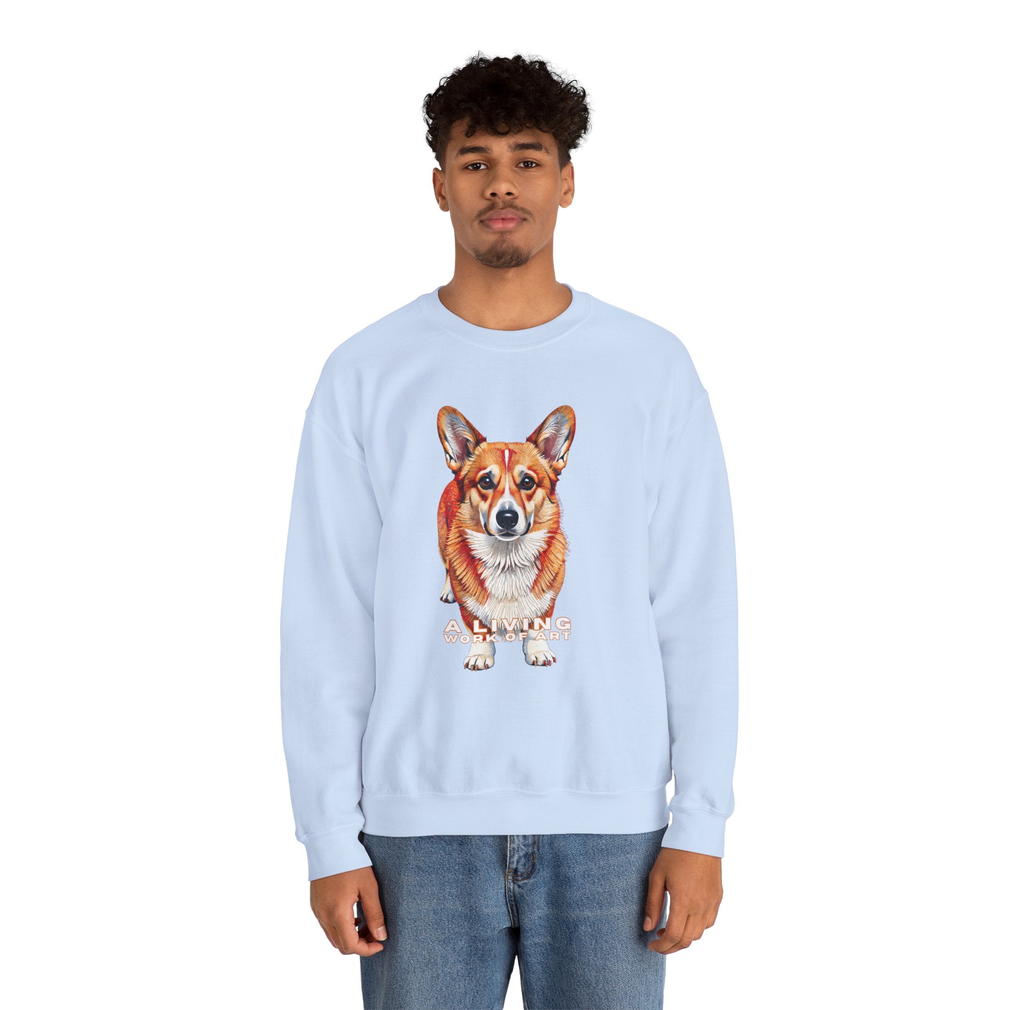 Corgi Sweatshirt | Living Work of Art Collection | Pointillism Style