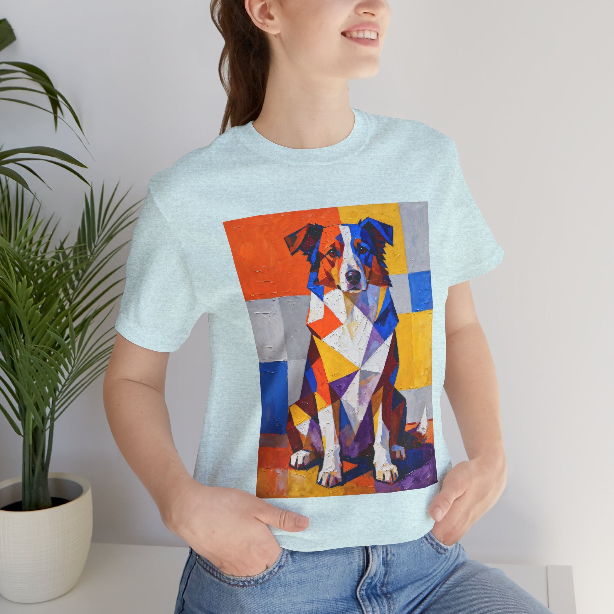 Australian Shepherd T Shirt | Living Work of Art Collection | Cubist Style