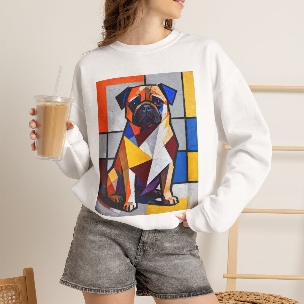 Pug Sweatshirt | Living Work of Art Collection | Cubist Style