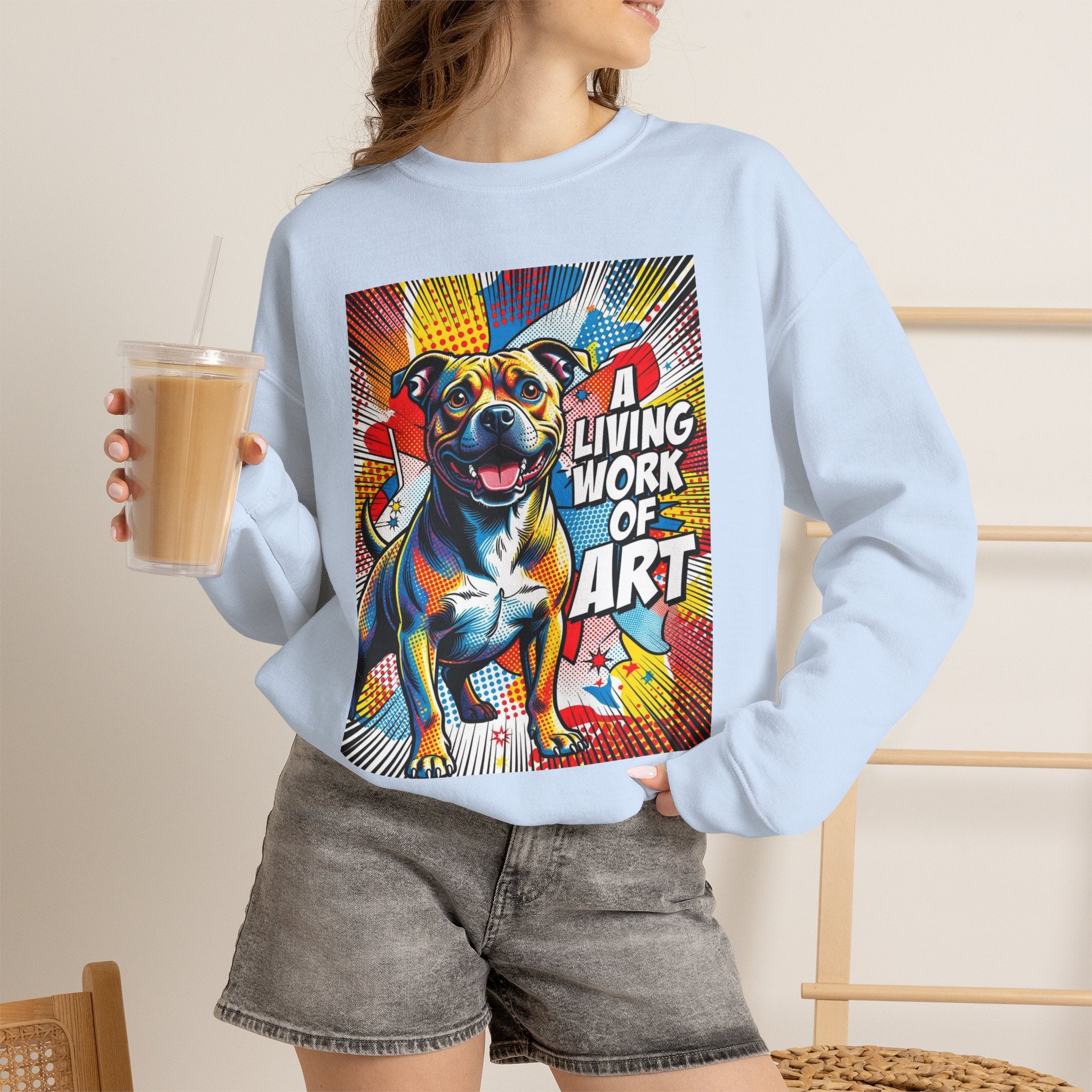 Staffordshire Bull Terrier Sweatshirt | Living Work of Art Collection | Pop Art