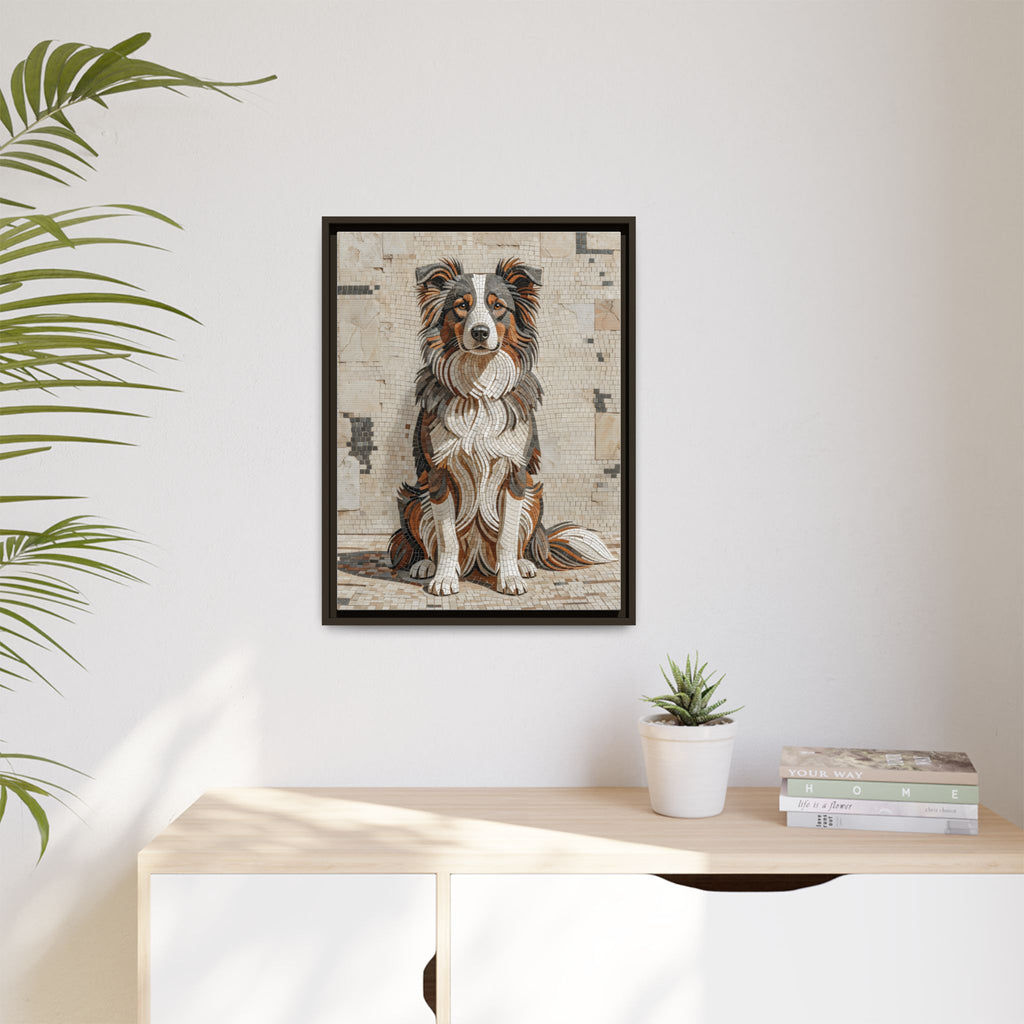 Border Collie Canvas Wall Art | Living Work of Art Collection | Mosaic Style Print