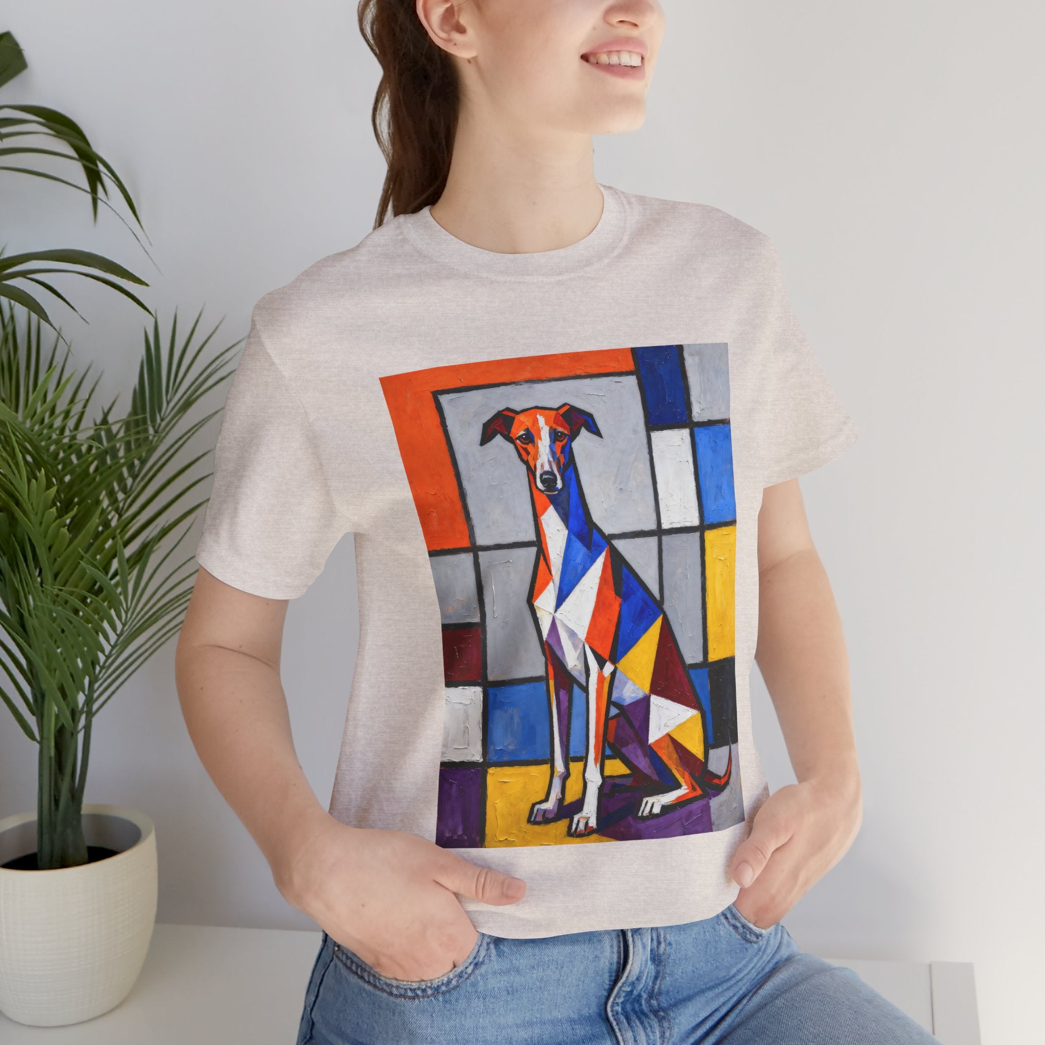 Whippet T Shirt | Living Work of Art Collection | Cubist Style