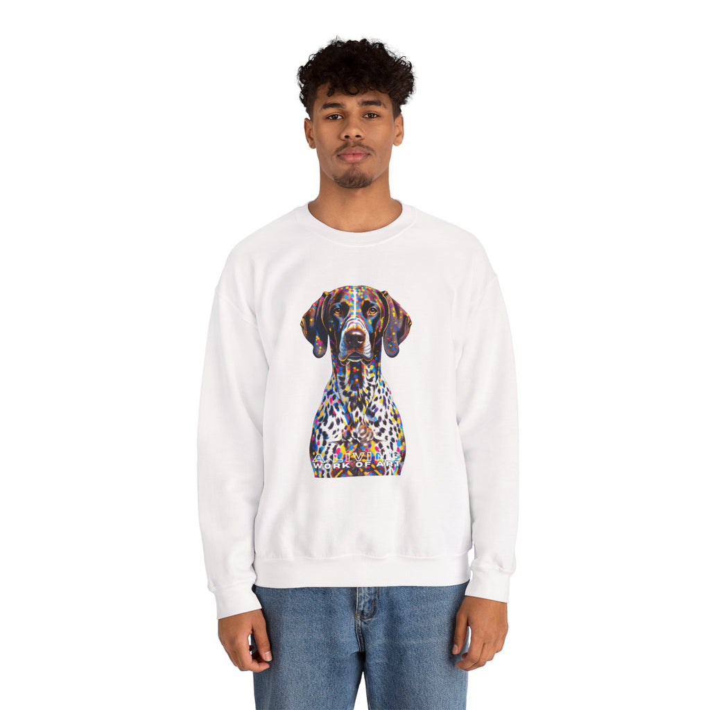 German Shorthaired Pointer Sweatshirt | Living Work of Art Collection | Pointillism Style