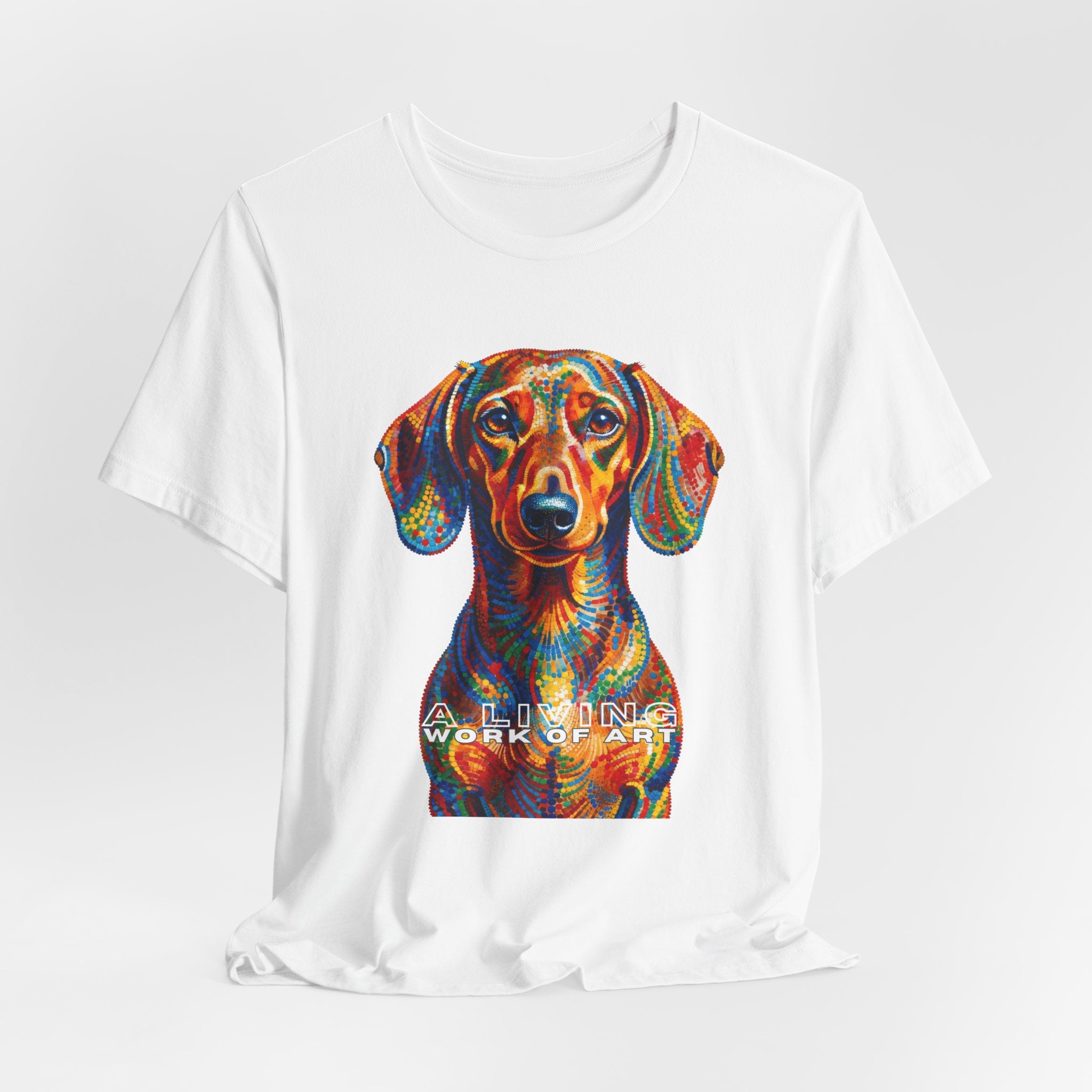 Dachshund T Shirt | Living Work of Art Collection | Pointillism Style