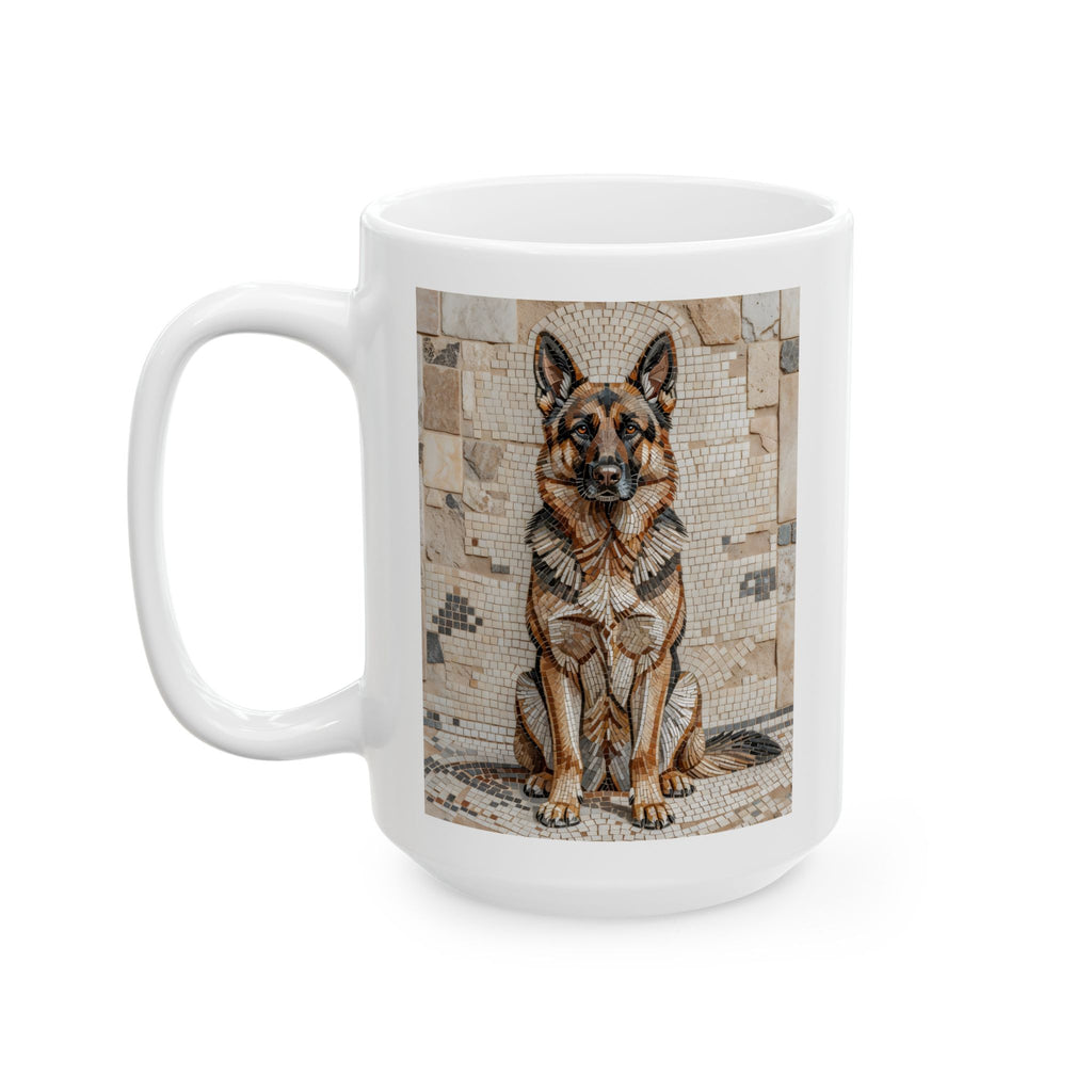 German Shepherd Coffee Mug | Living Work of Art Collection | Mosaic Style