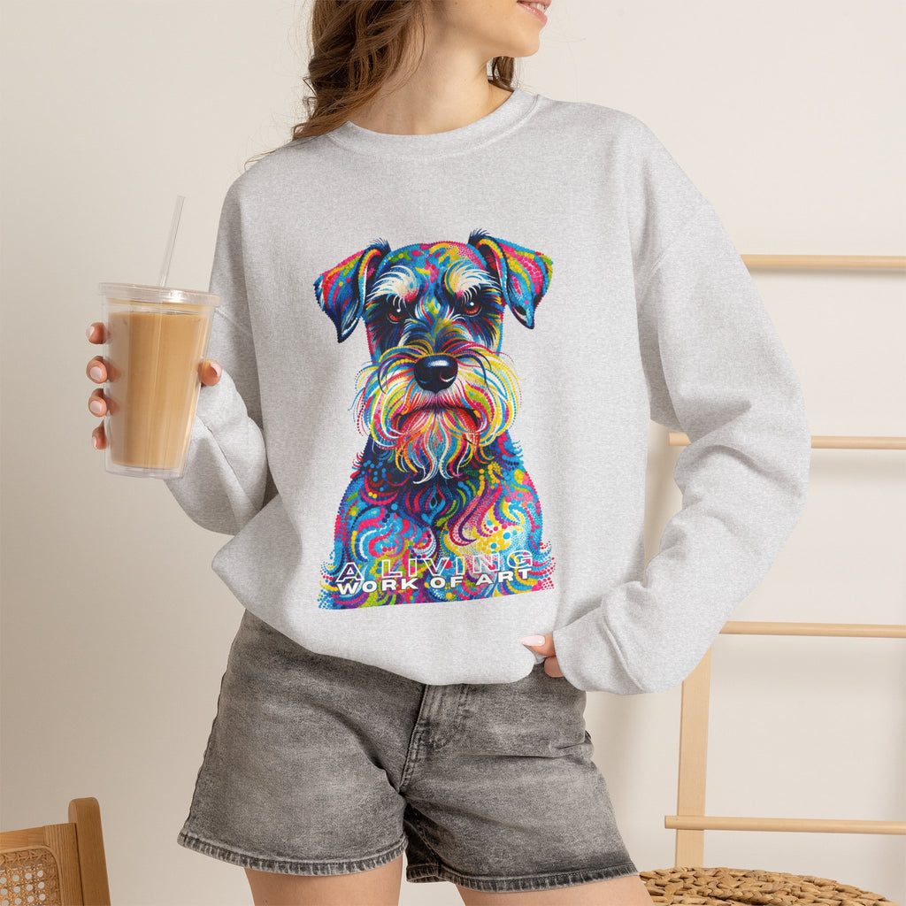 Schnauzer Sweatshirt | Living Work of Art Collection | Pointillism Style